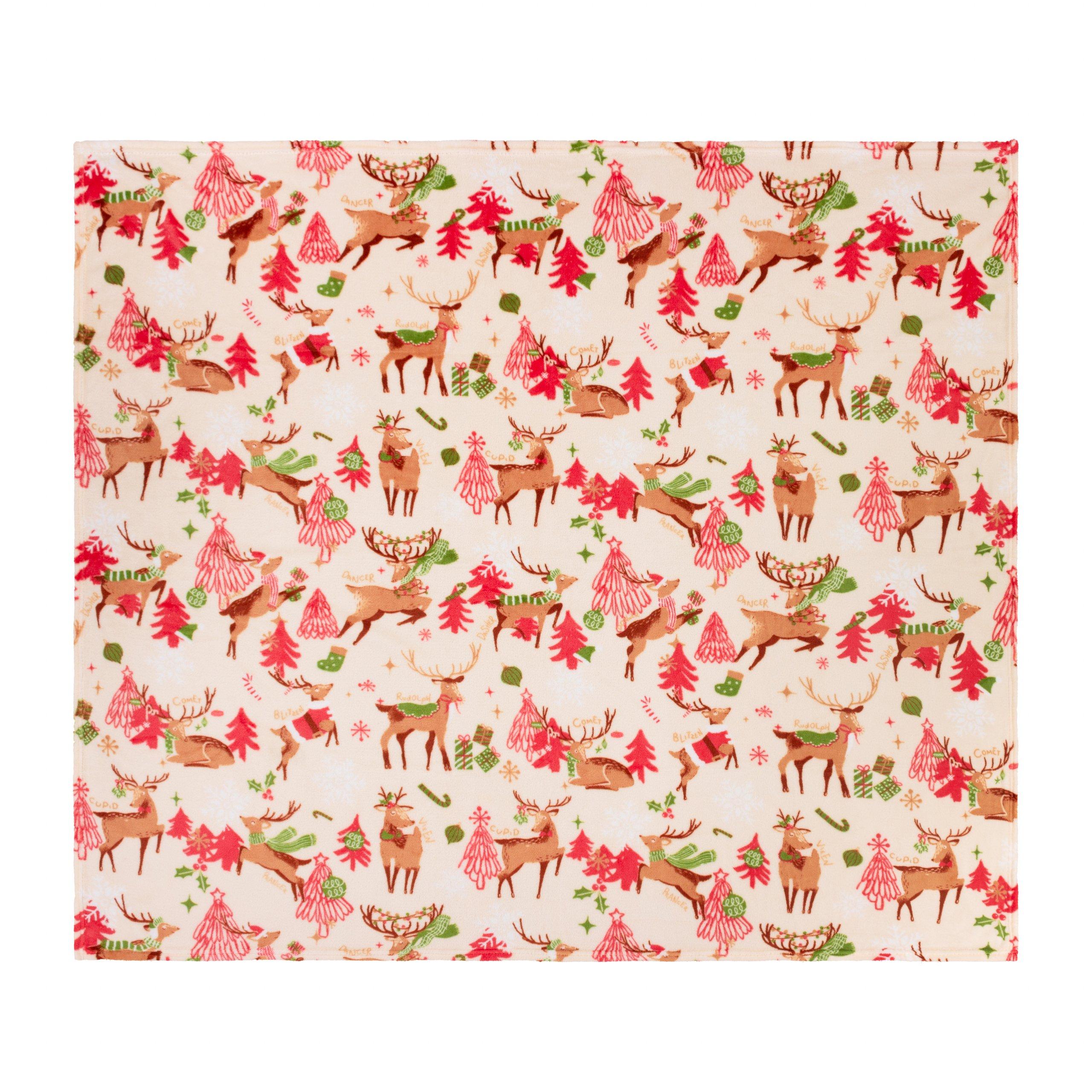 Multicolour - Duvet Day - Sleigh Team Printed Fleece Throw - 1