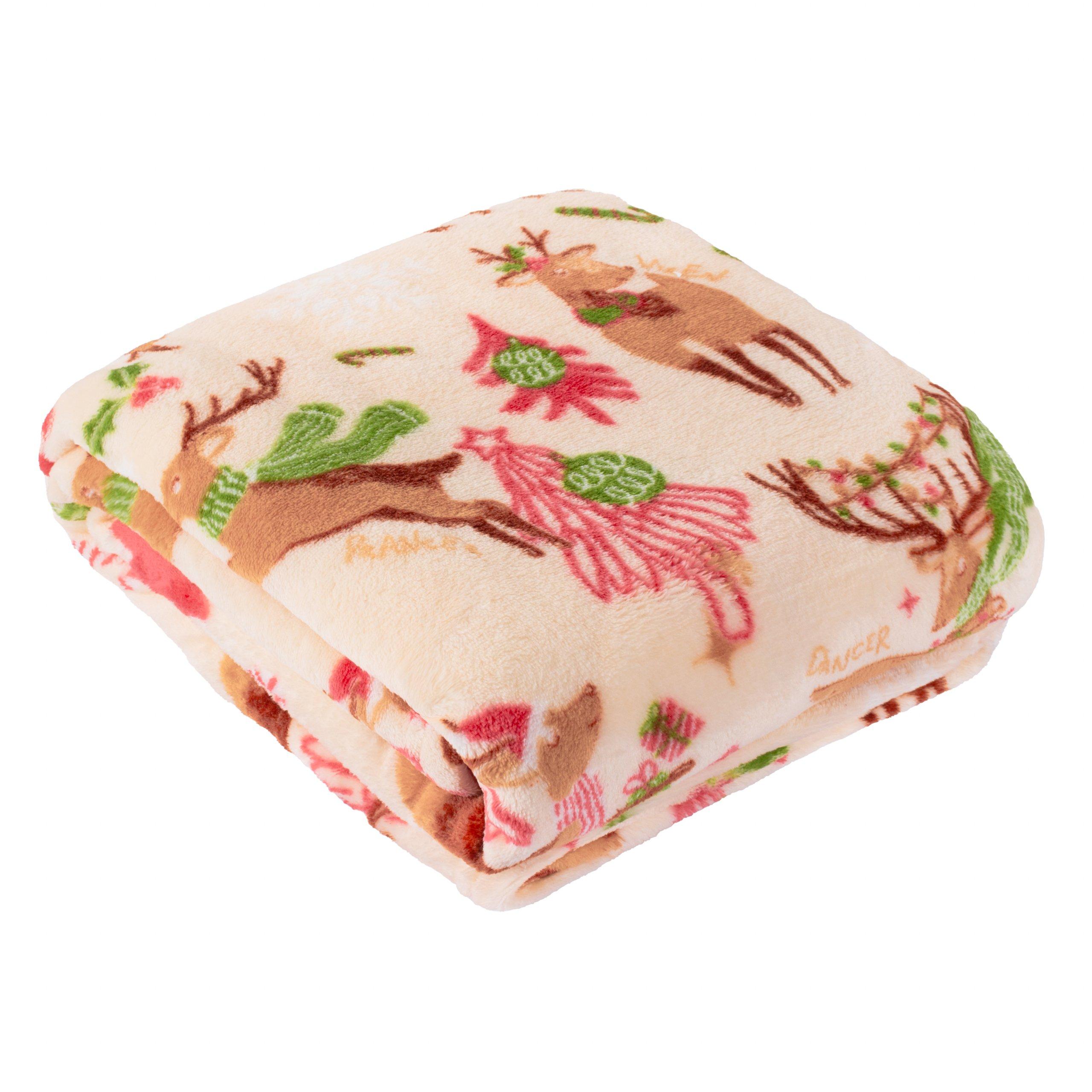 Multicolour - Duvet Day - Sleigh Team Printed Fleece Throw - 3