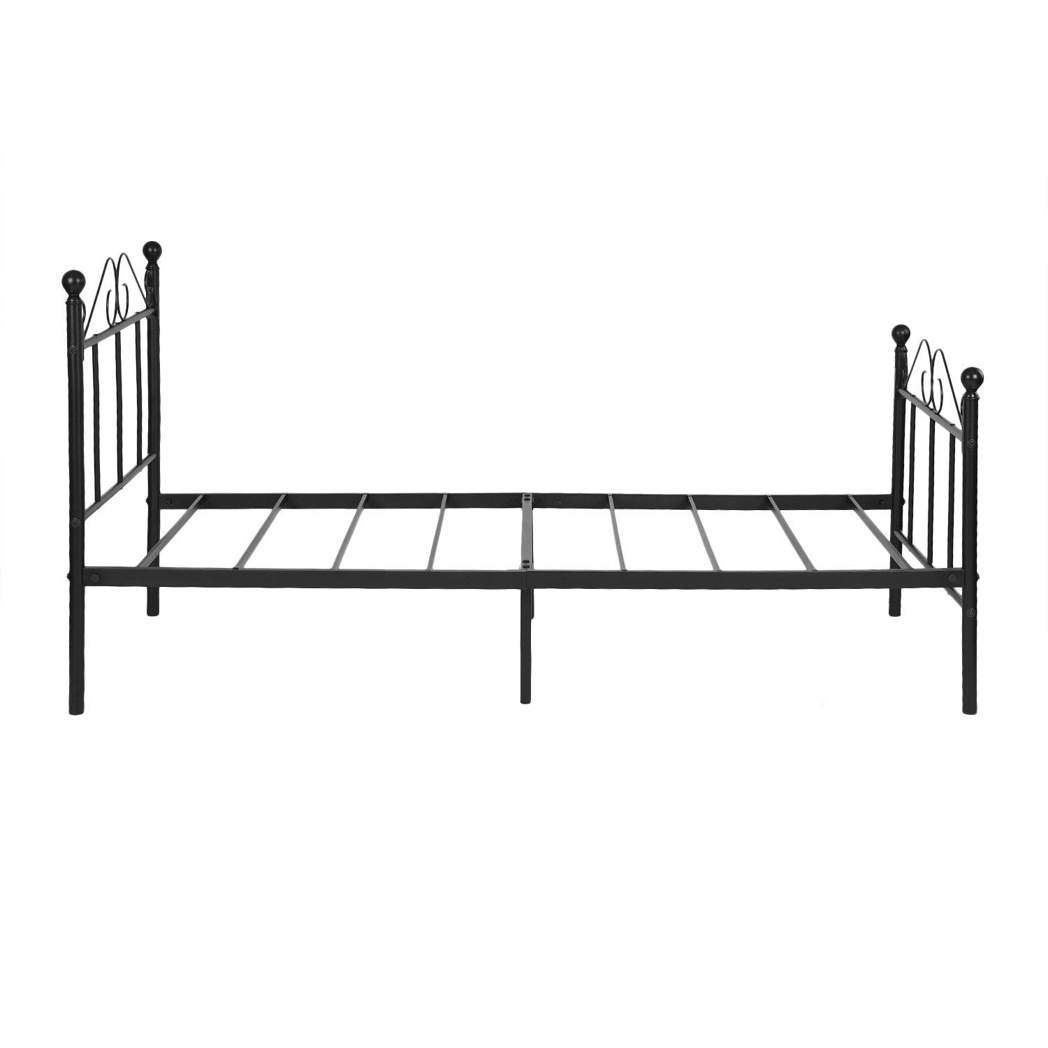 Black - Urban Meuble - Elegant Metal Bed Frame with Curved Headboard - 5