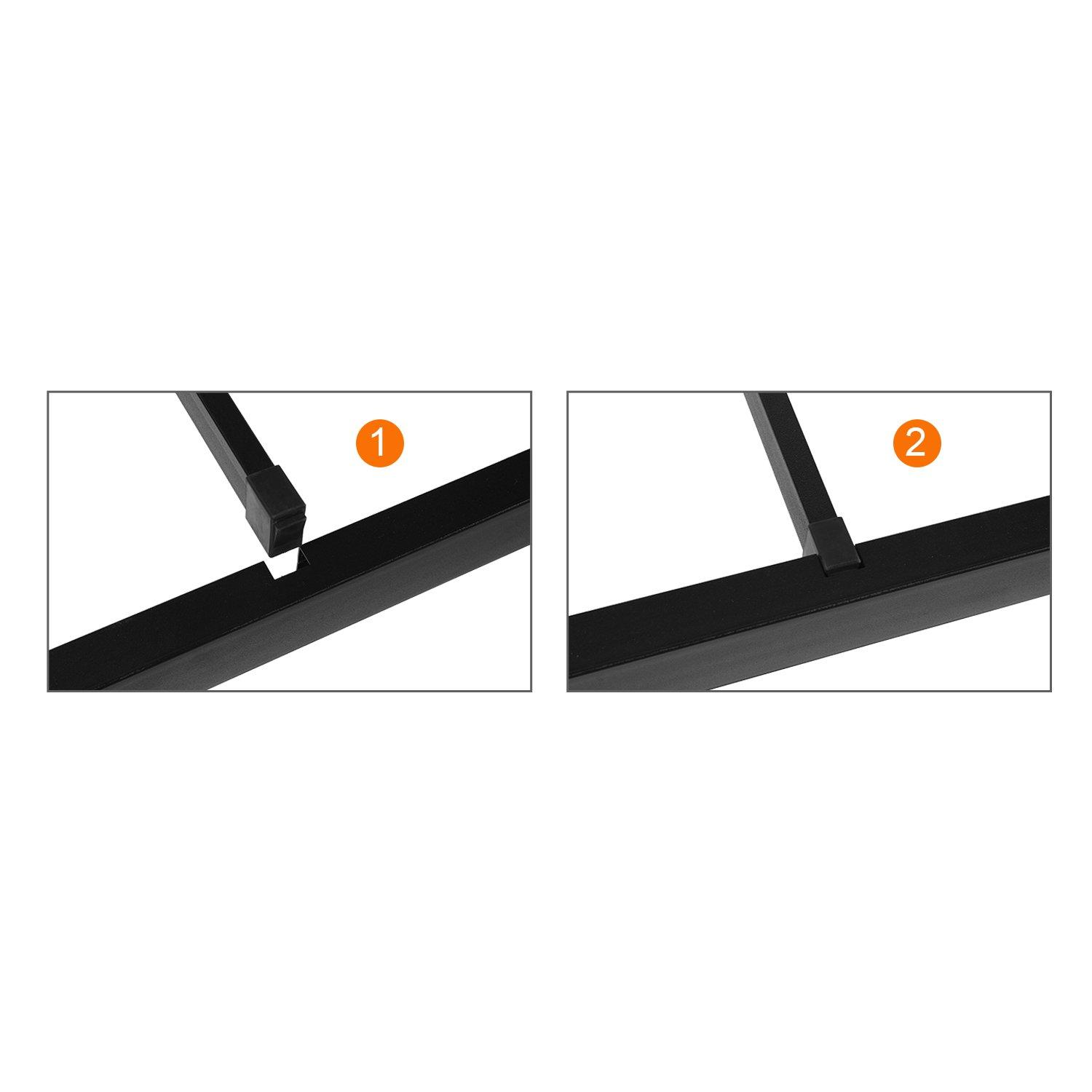 Black - Urban Meuble - Elegant Metal Bed Frame with Curved Headboard - 8