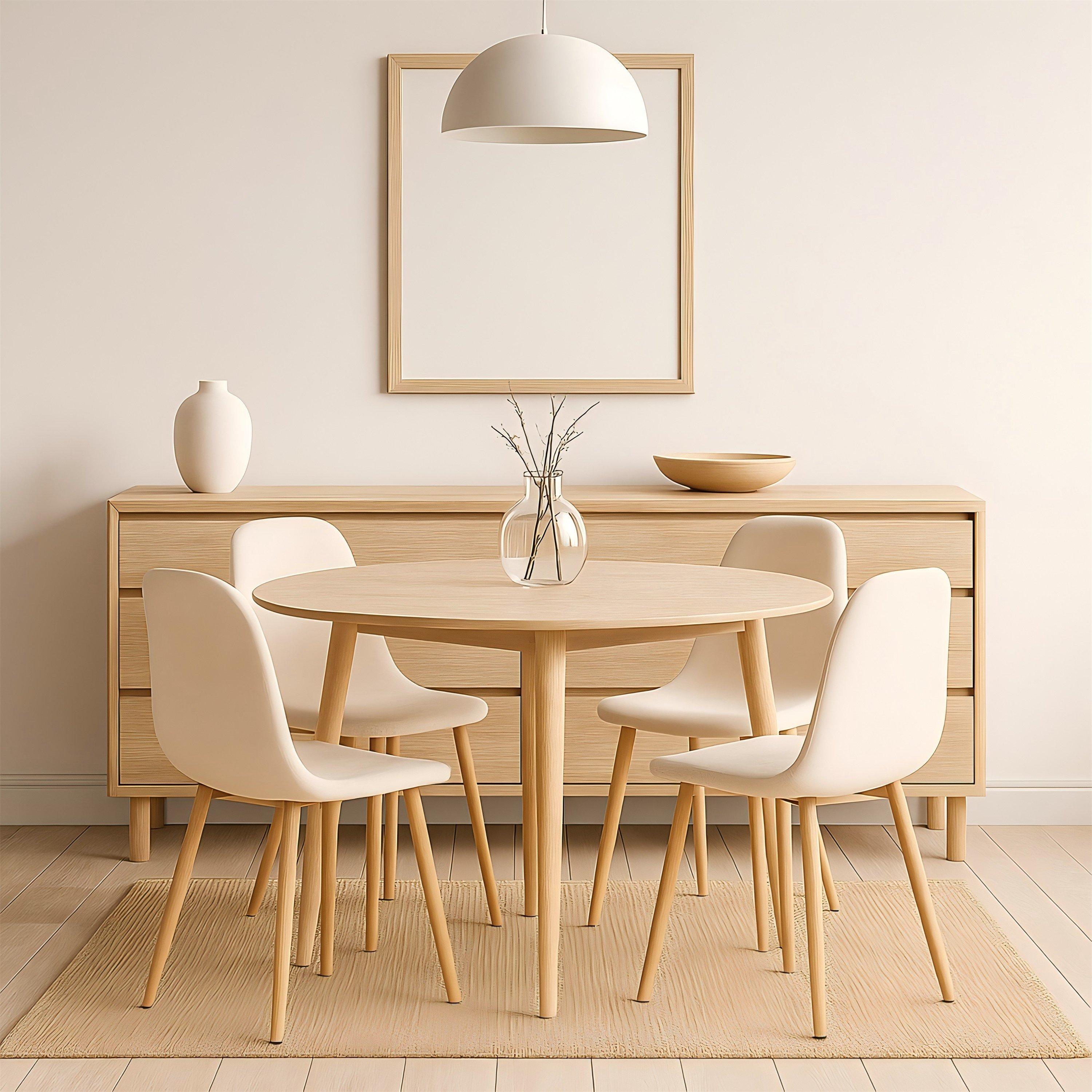 Beige - Urban Meuble - Set of 4 Modern Dining Chair - 2