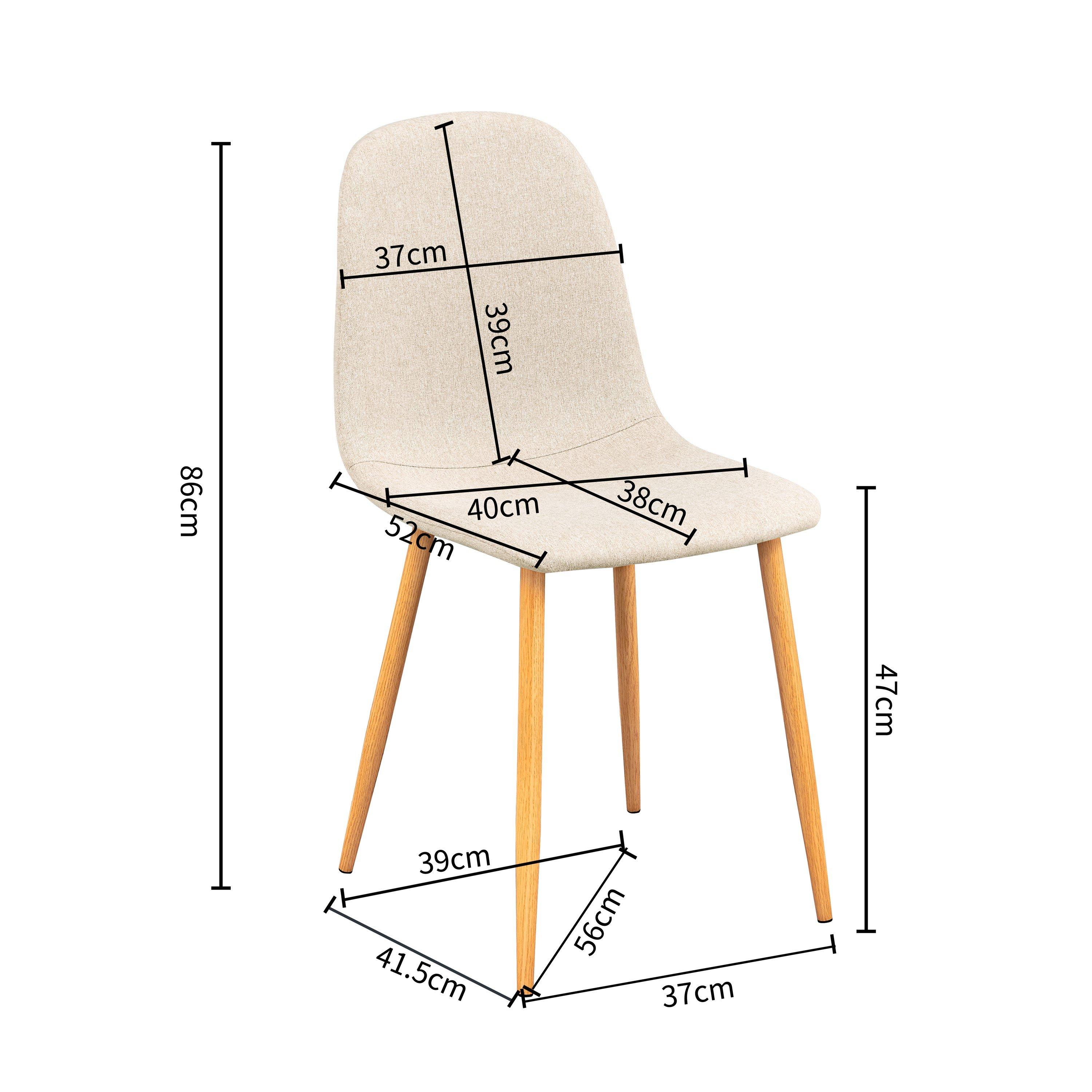 Beige - Urban Meuble - Set of 4 Modern Dining Chair - 9