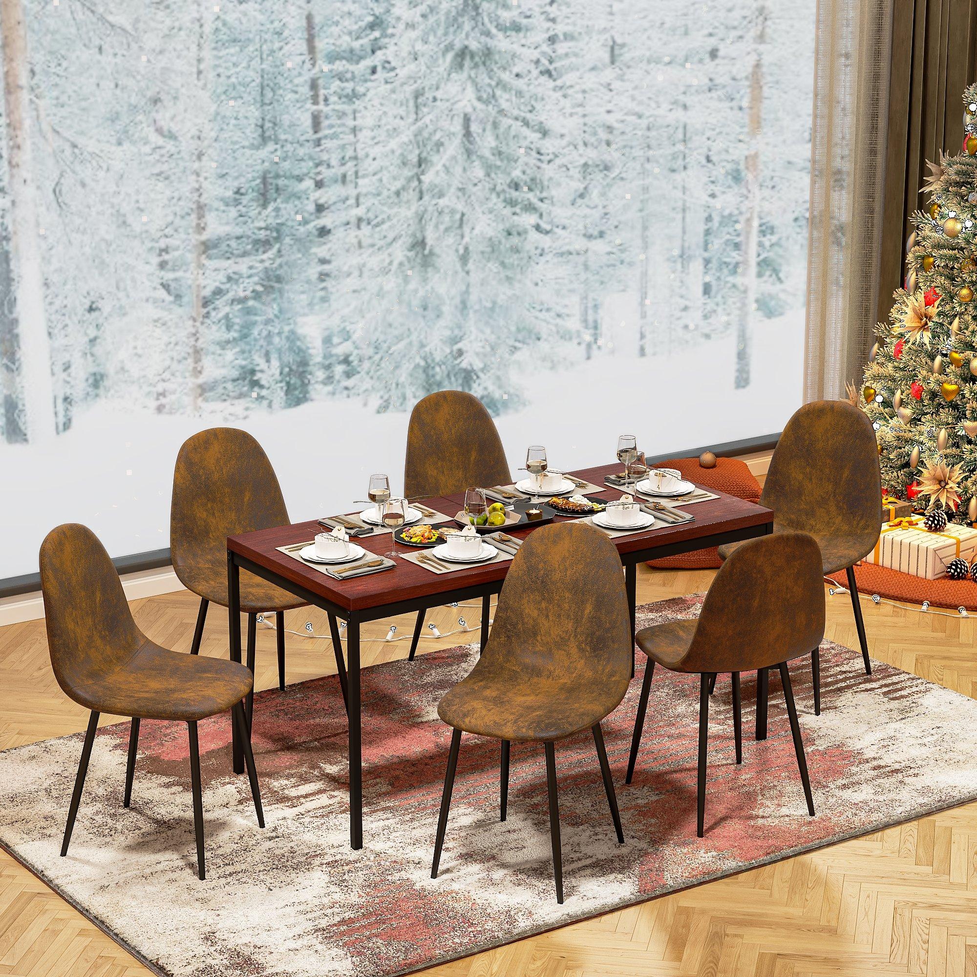 Brown - Urban Meuble - Suede Brown Dining Chair - 3