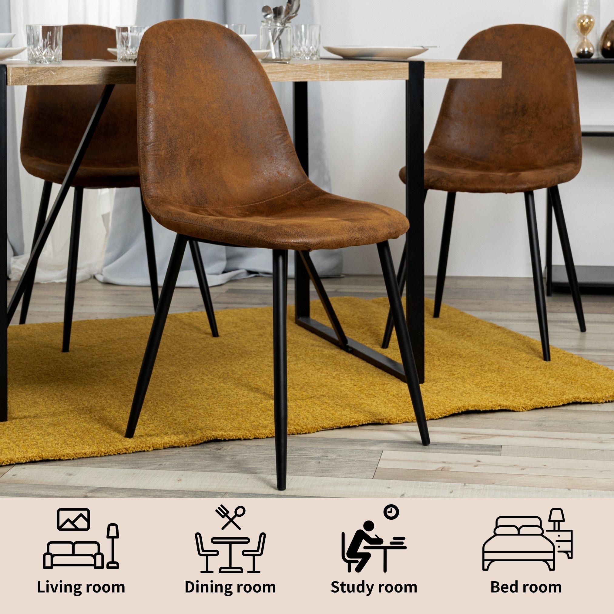 Brown - Urban Meuble - Suede Brown Dining Chair - 7