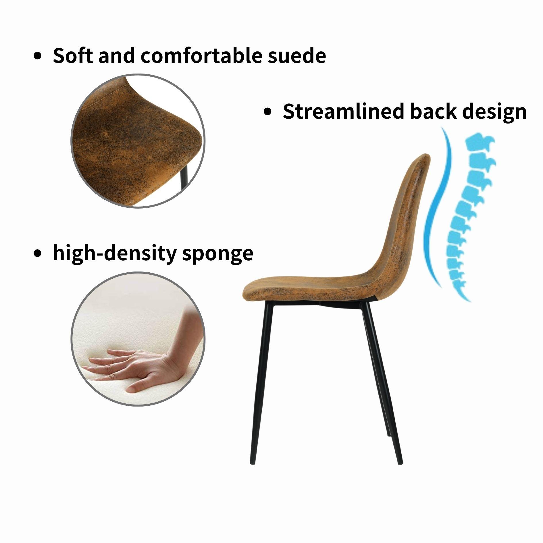 Brown - Urban Meuble - Suede Brown Dining Chair - 8