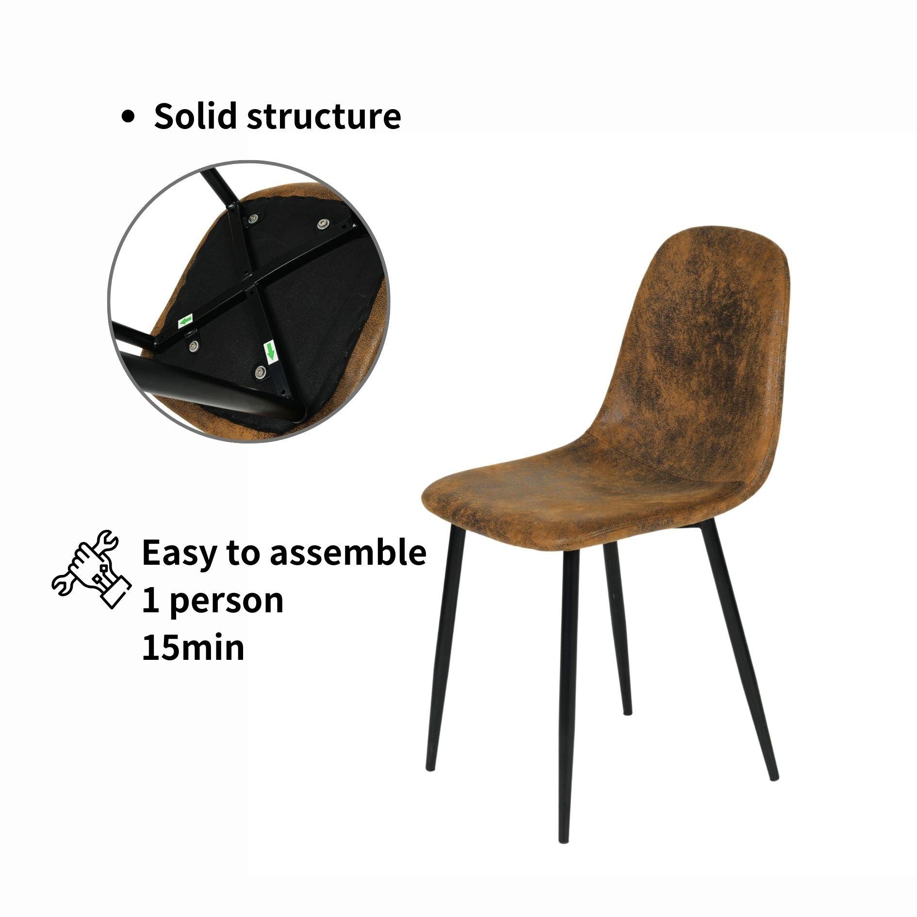 Brown - Urban Meuble - Suede Brown Dining Chair - 9