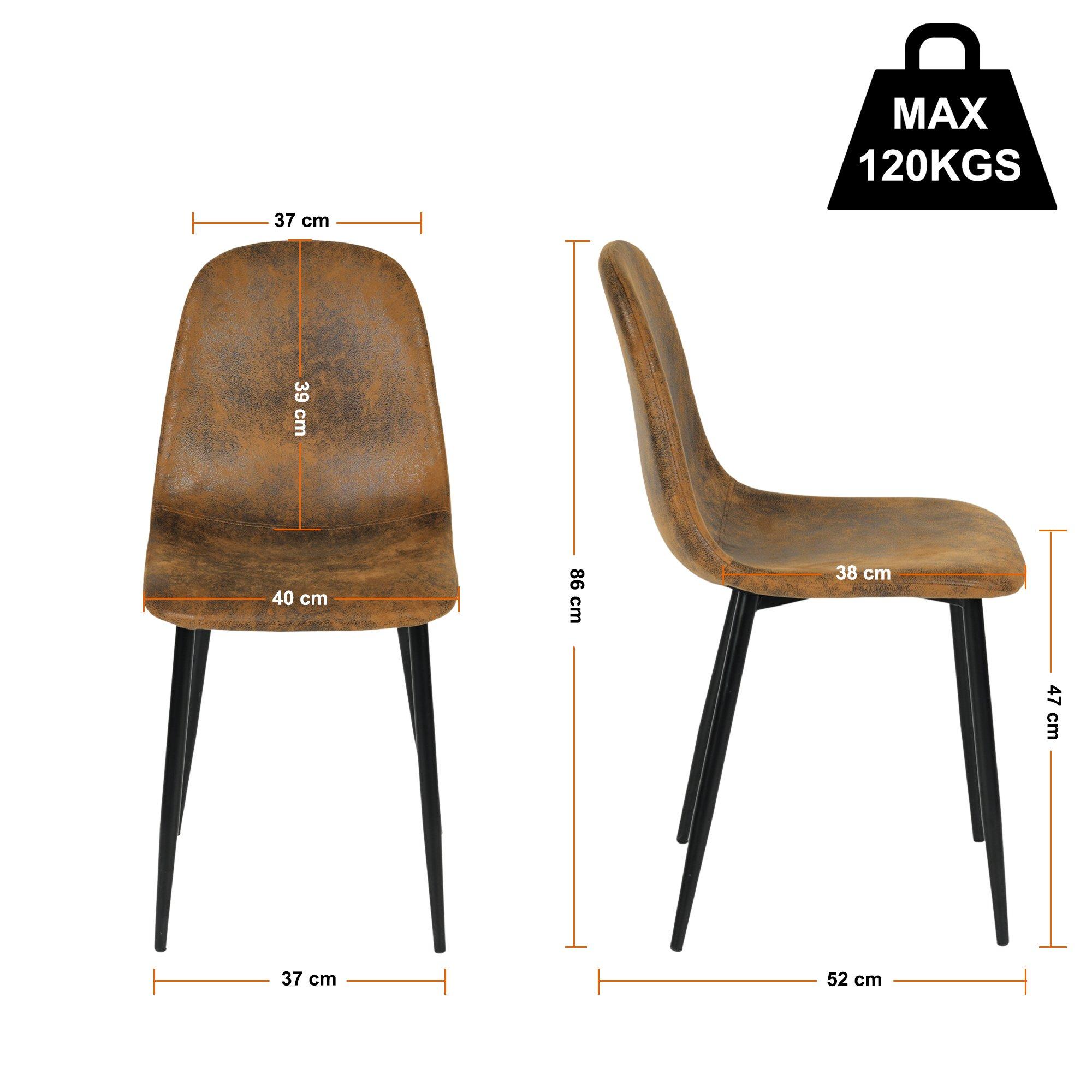 Brown - Urban Meuble - Suede Brown Dining Chair - 10