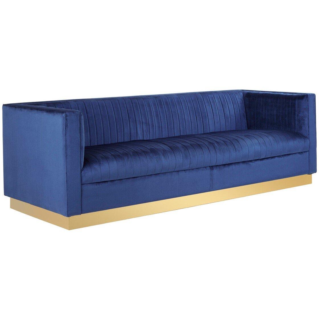 Blue - Interiors by Premier - Opal 3 Seat Deep Blue Sofa - 2