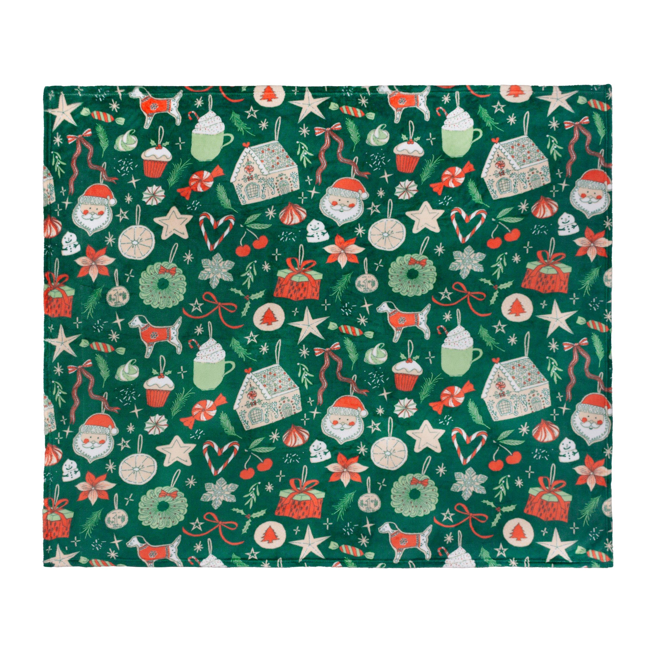 Emerald - Duvet Day - Festive Treats Printed Fleece Throw - 4
