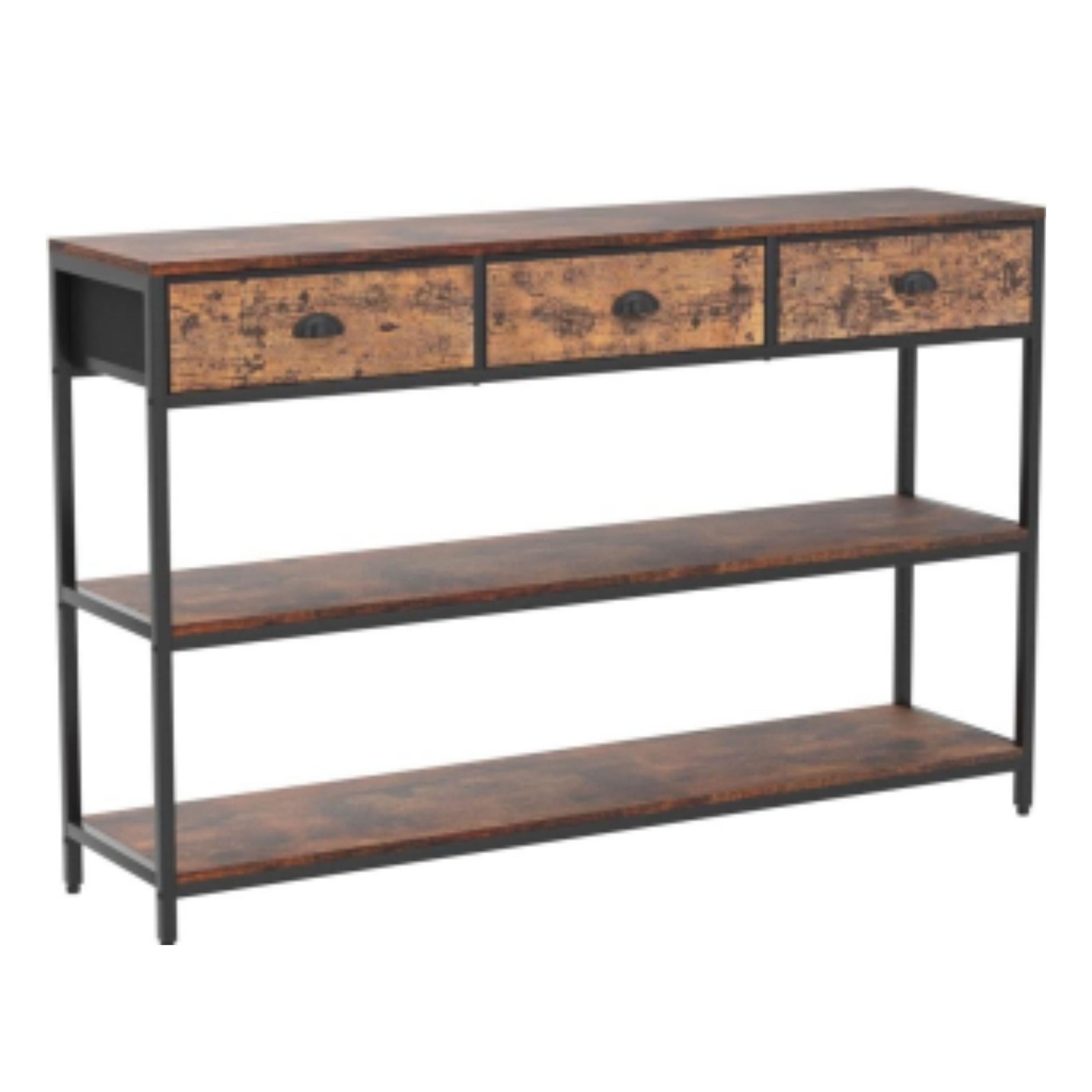 Brown - Urban Meuble - Vintage Console Table with MDF Rustic Charm - 2