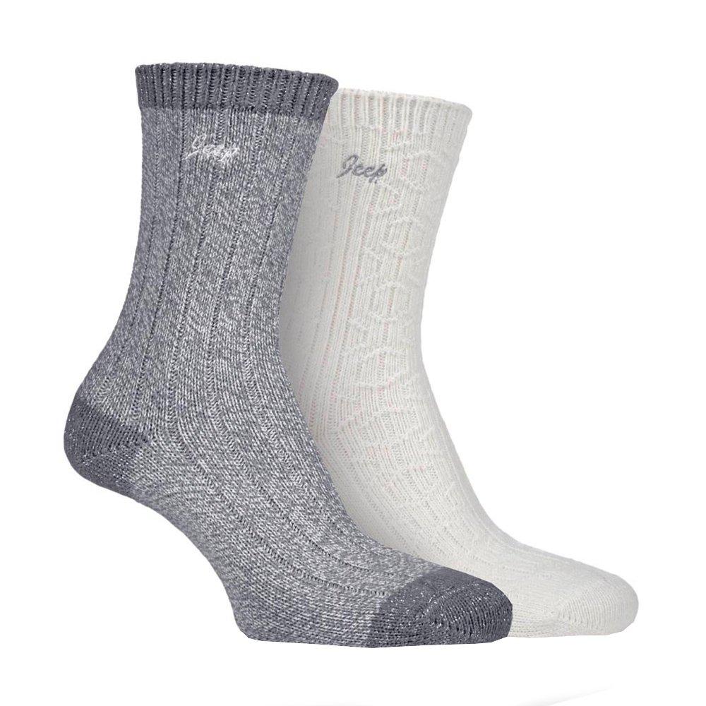 Jeep Women's 2 Pack Super Soft Boot Socks - Slate/Grey - Ladies 4-8