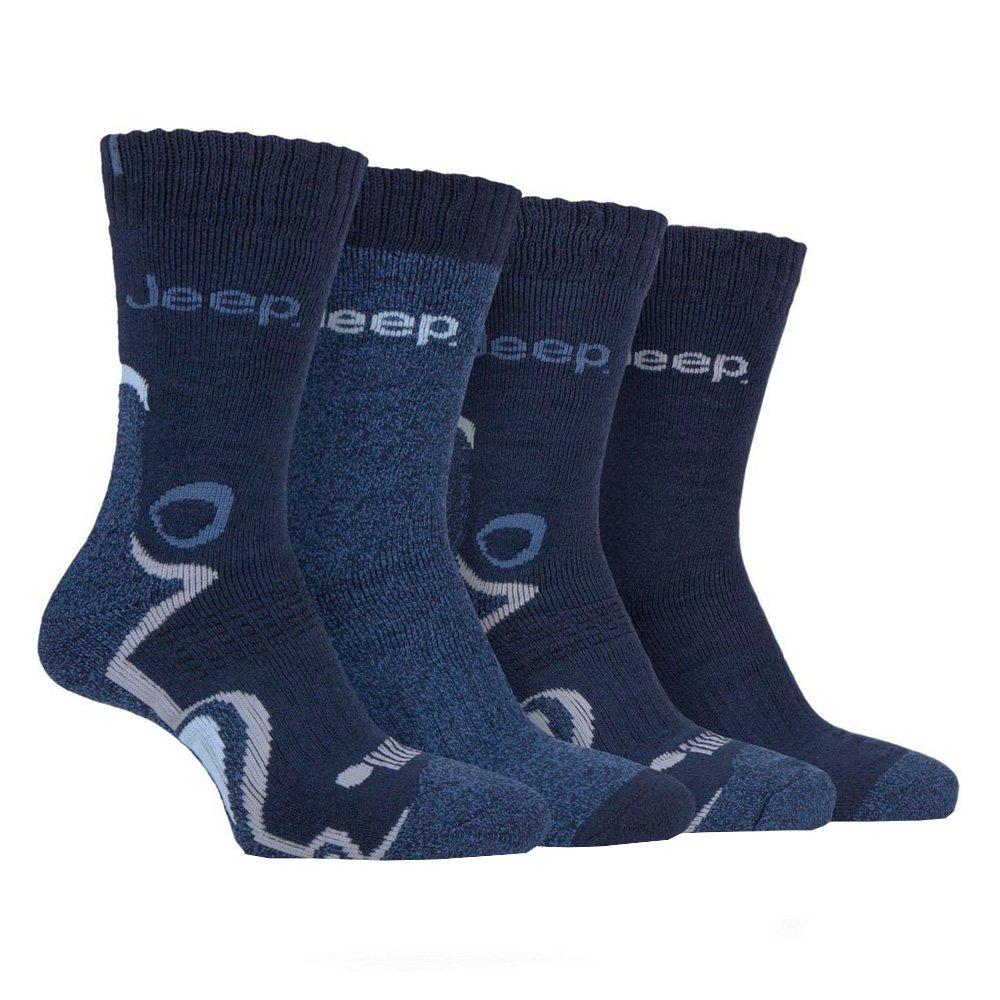 Jeep Men's 4 Pack Performance Boot Socks - Navy Print - Mens 6-11