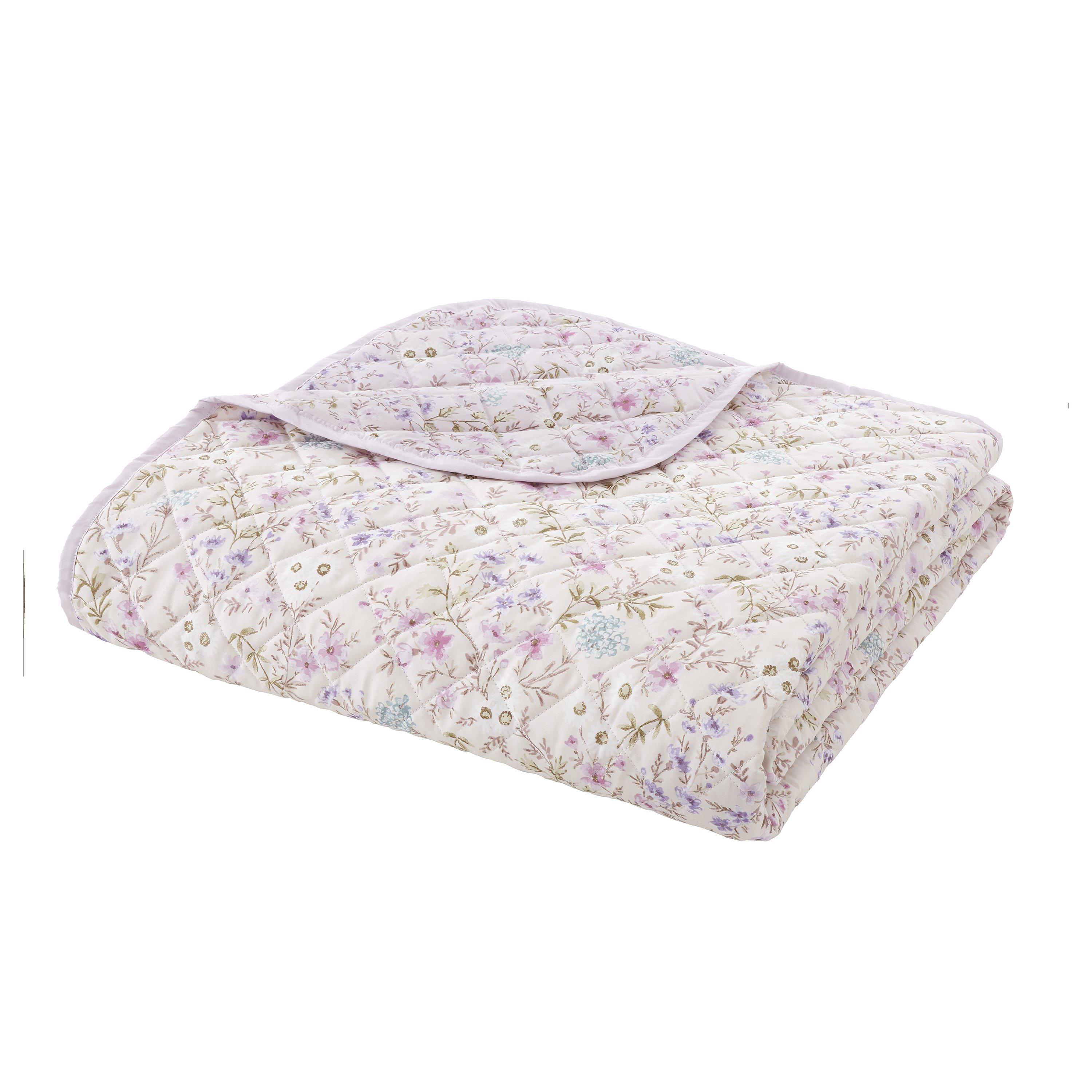 Lilac - Bianca - Ditsy Floral Reversible Bedspread - 3