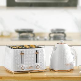 HOMCOM 1.7L 3000W Fast Boil Kettle & 4 Slice Toaster Set