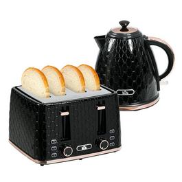 HOMCOM 1.7L 3000W Fast Boil Kettle & 4 Slice Toaster Set