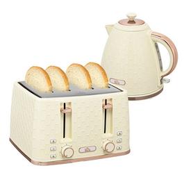 HOMCOM 1.7L 3000W Fast Boil Kettle & 4 Slice Toaster Set