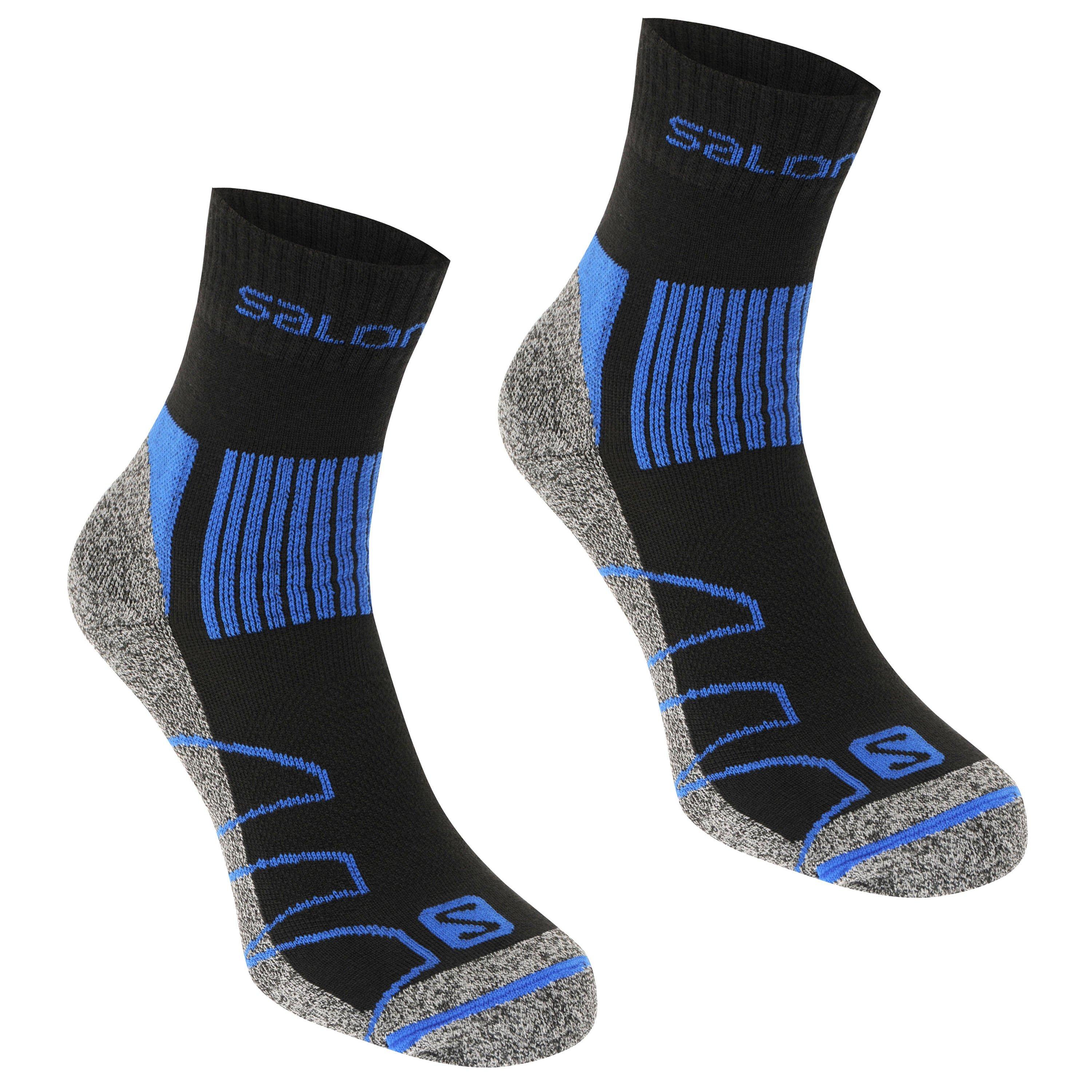 Black/Blue - Salomon - Merino Low 2 Pack Walking Socks Mens - 1