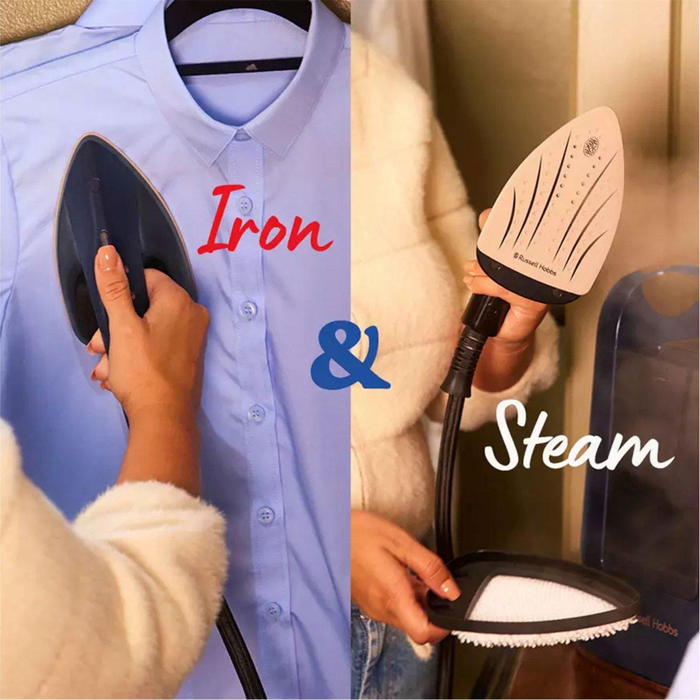 Blue & Black - Russell Hobbs - Steam Genie Maestro 2 in 1 Handheld Steamer - 3