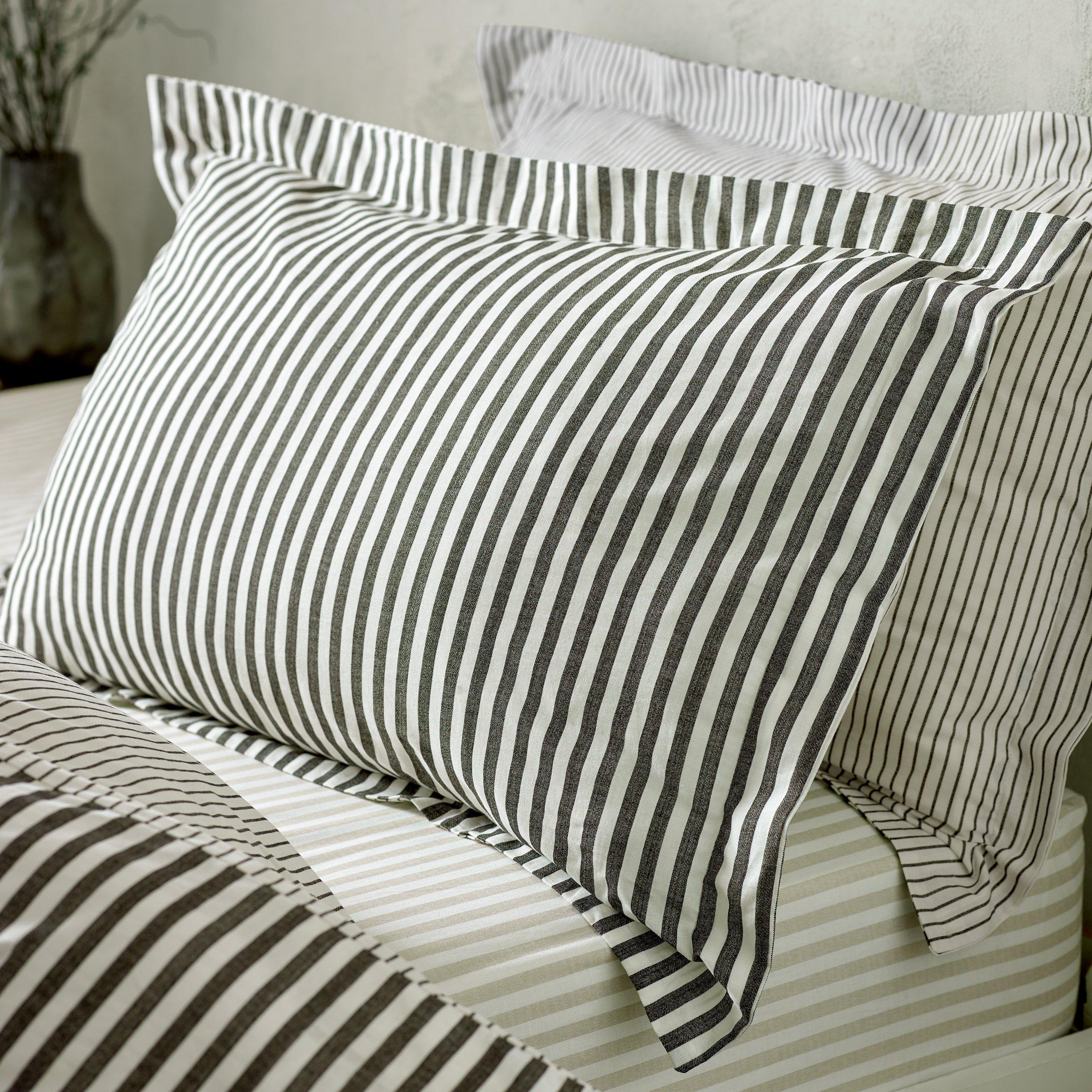 Black - Yard - Hebden Melange Stripe Pillowcases - 2
