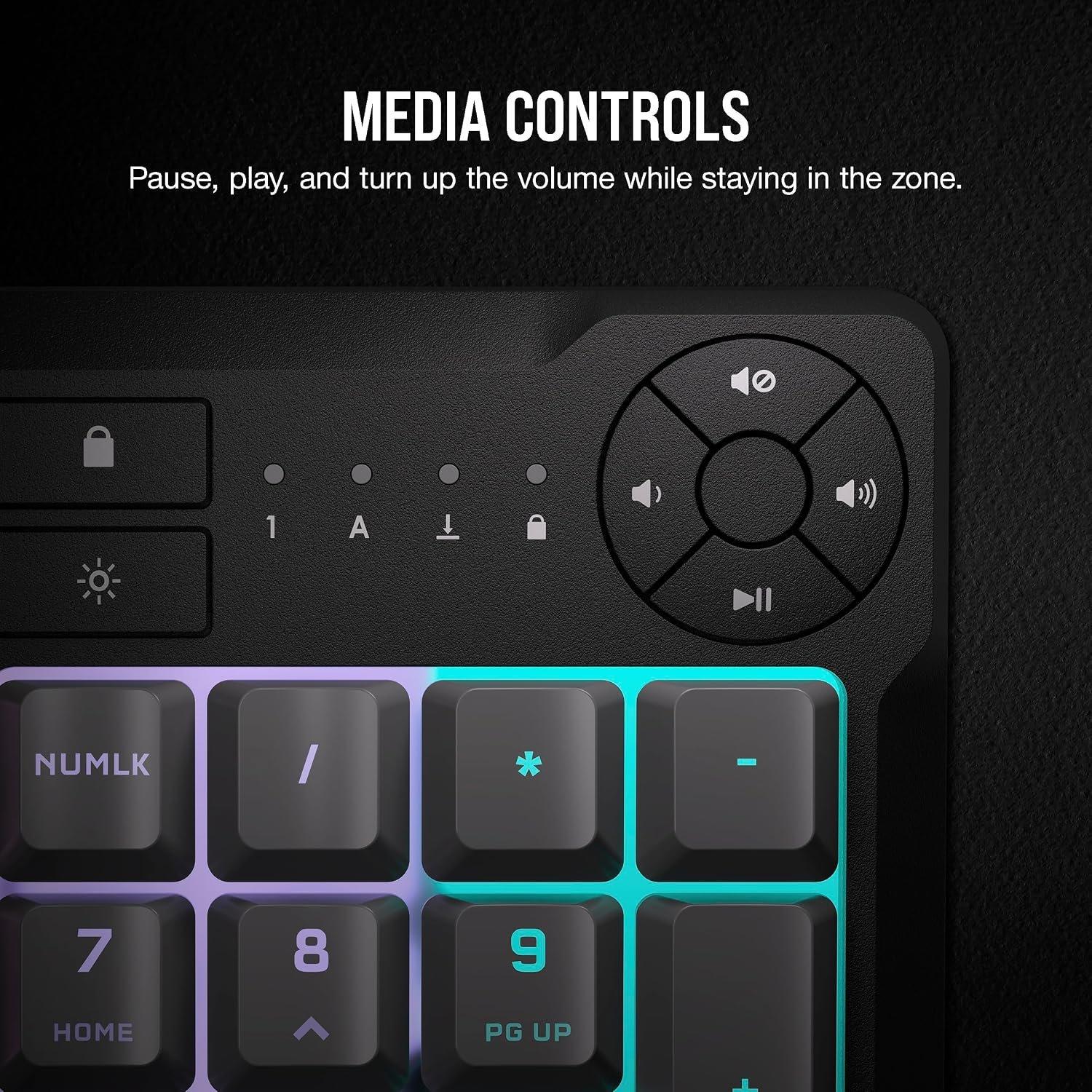 Noir - Corsair - Corsair K55 Core RGB Gaming Keyboard - 3