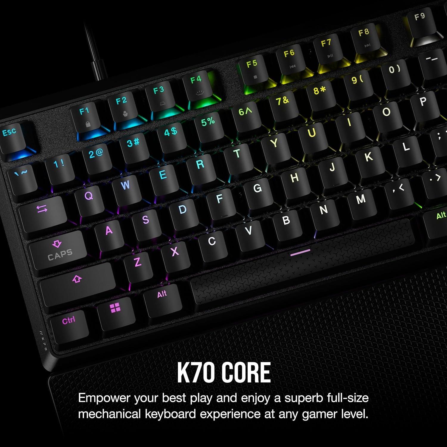 Black - Corsair - Corsair K70 Core RGB Mechanical Gaming Keyboard - 2