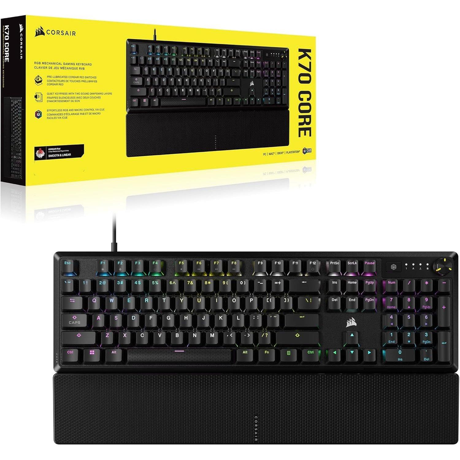 Black - Corsair - Corsair K70 Core RGB Mechanical Gaming Keyboard - 9