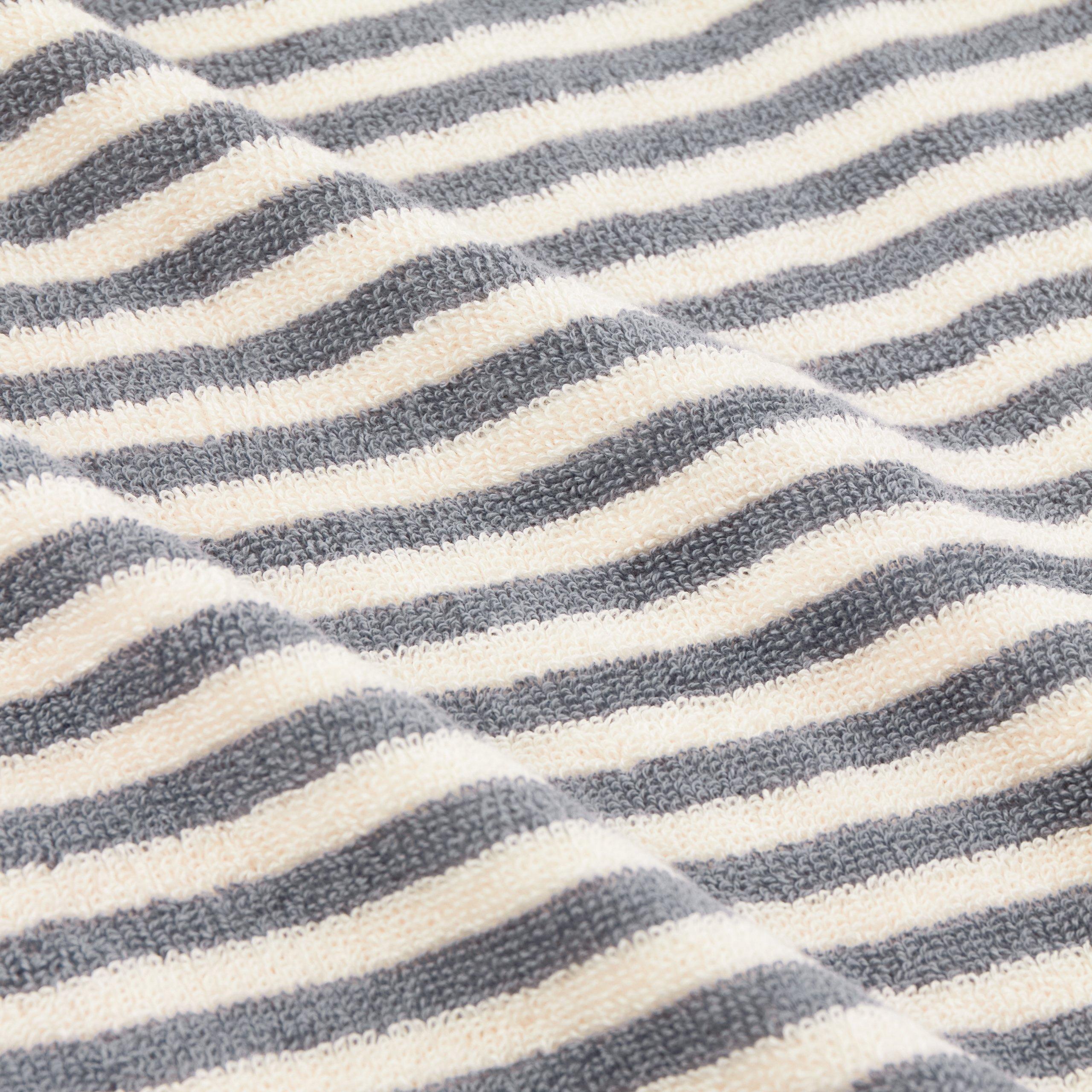 Grey - Yard - Hebden Striped 100% Cotton Towel - 4