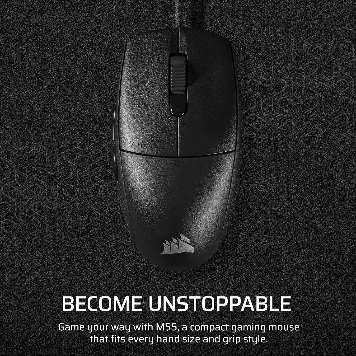 Black - Corsair - Corsair M55 Lightweight Gaming Mouse - 2
