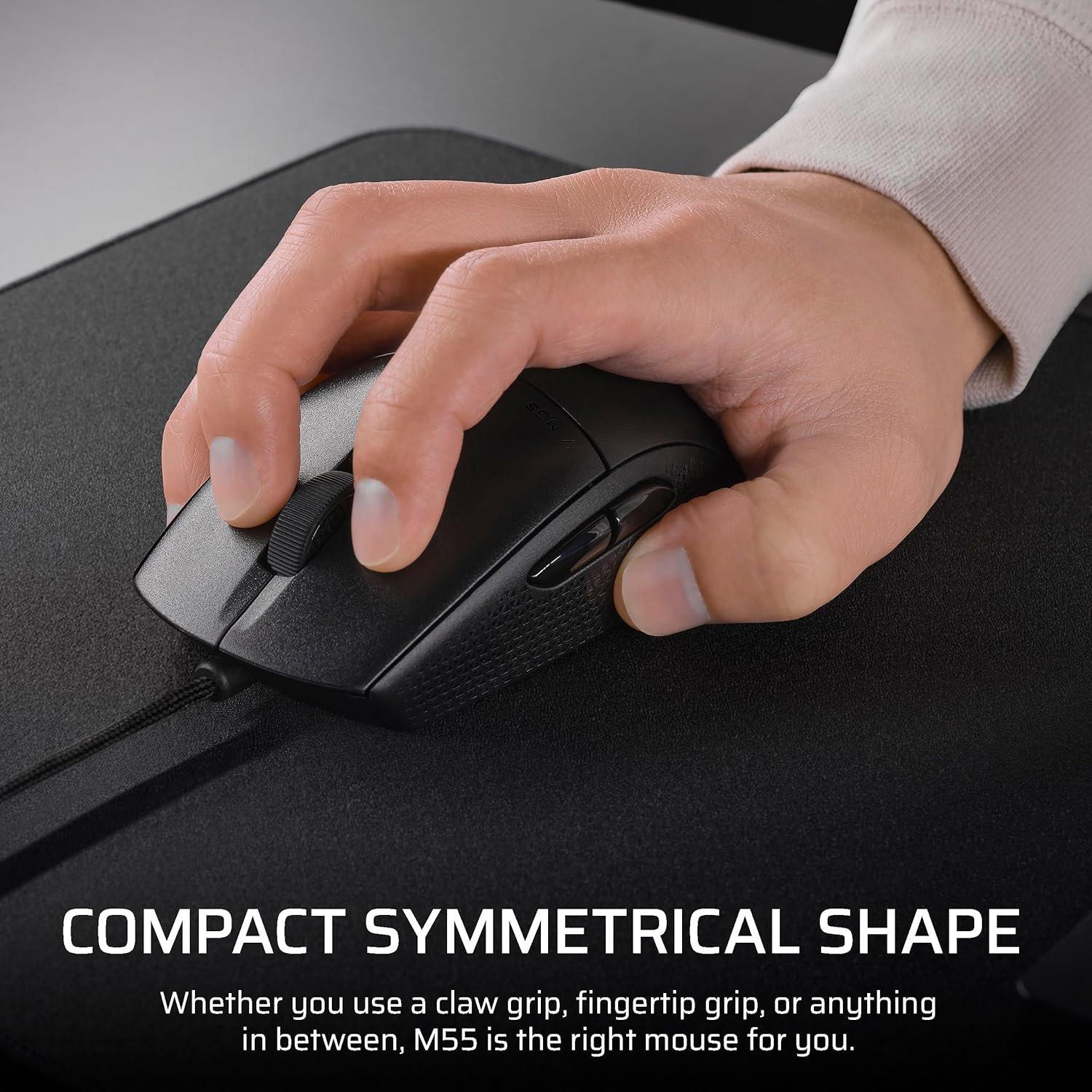 Black - Corsair - Corsair M55 Lightweight Gaming Mouse - 3