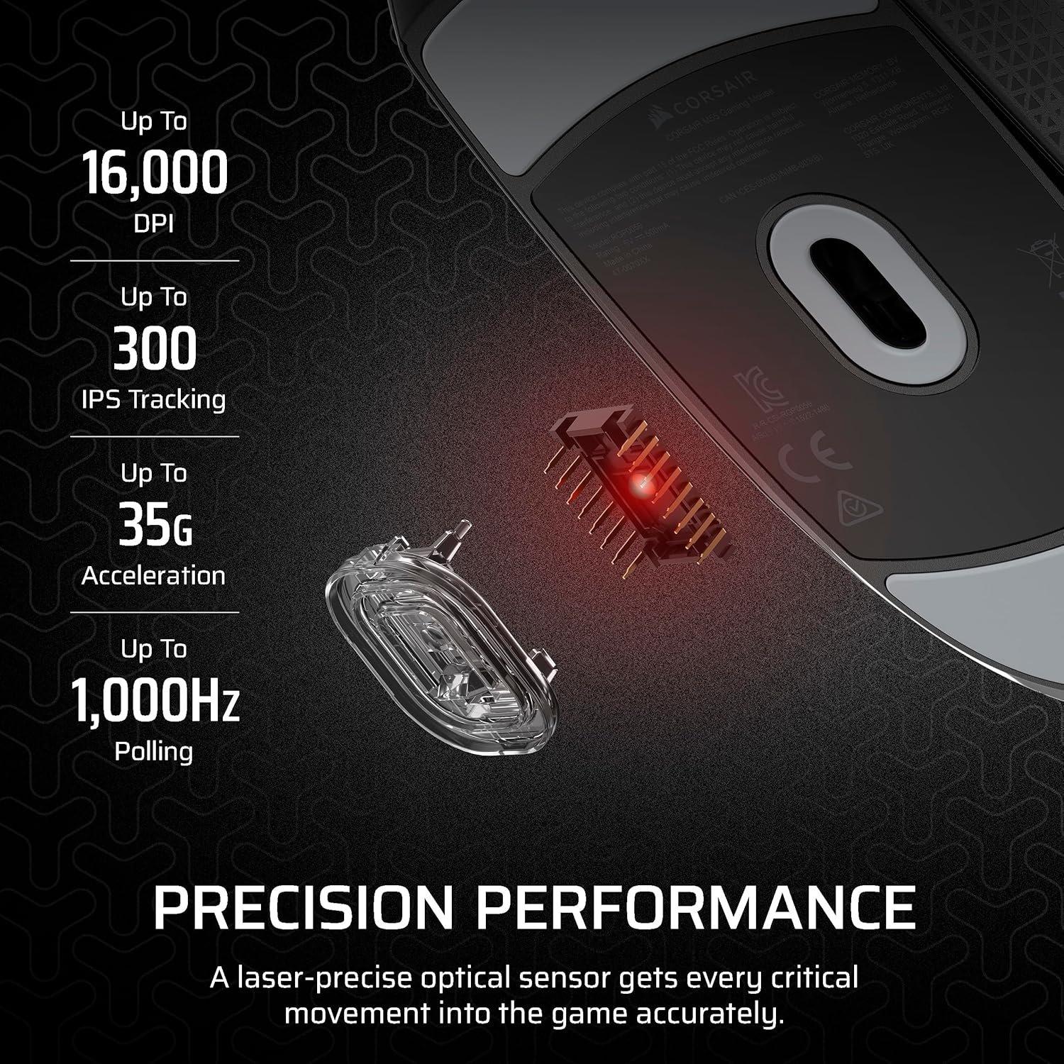 Black - Corsair - Corsair M55 Lightweight Gaming Mouse - 4