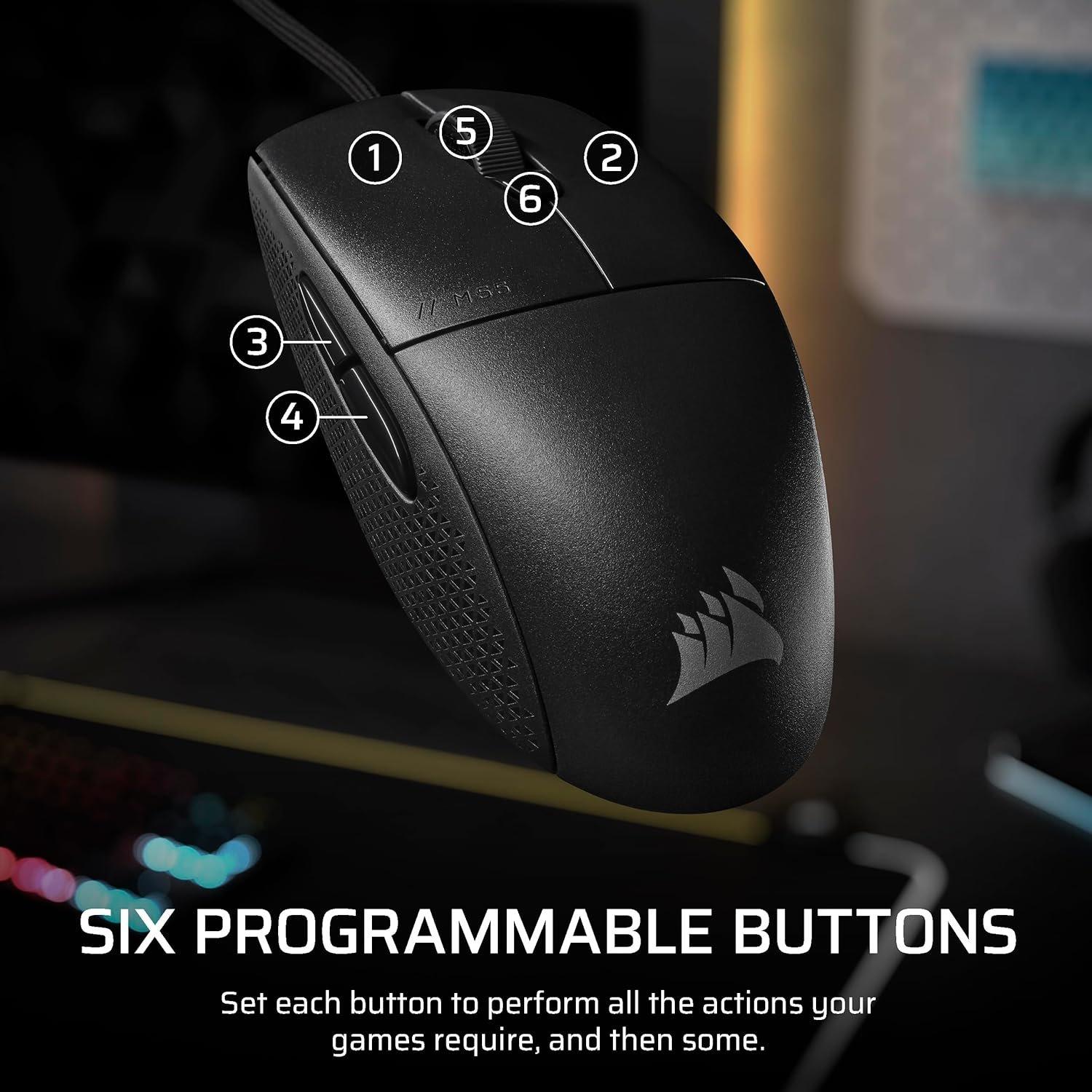 Black - Corsair - Corsair M55 Lightweight Gaming Mouse - 7
