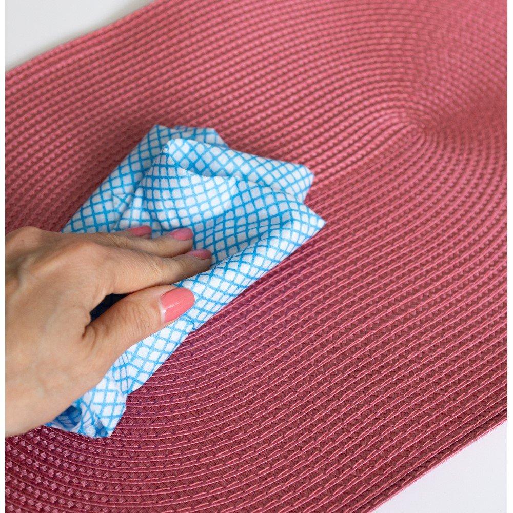 Red - D C Fix - Wipe Clean Oval Weave Placemats Mineral Red - 3