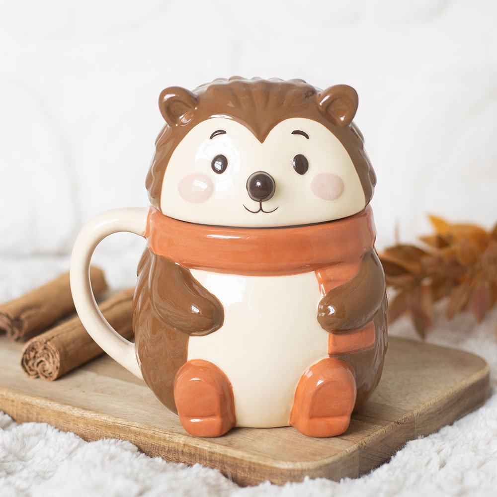 Brown - Something Different - Hazel Hedgehog Lidded Mug - 1
