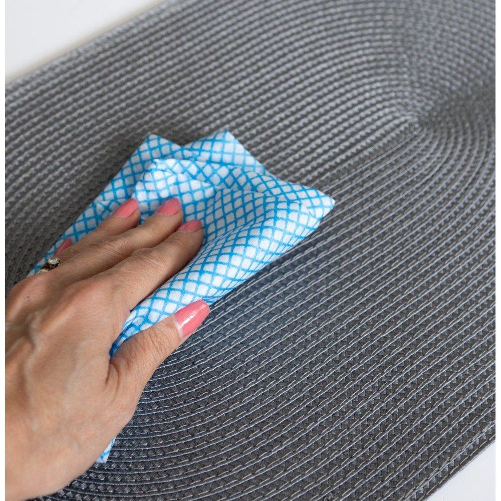 Steel Grey - D C Fix - Wipe Clean Oval Weave Placemats Steel Grey - 3