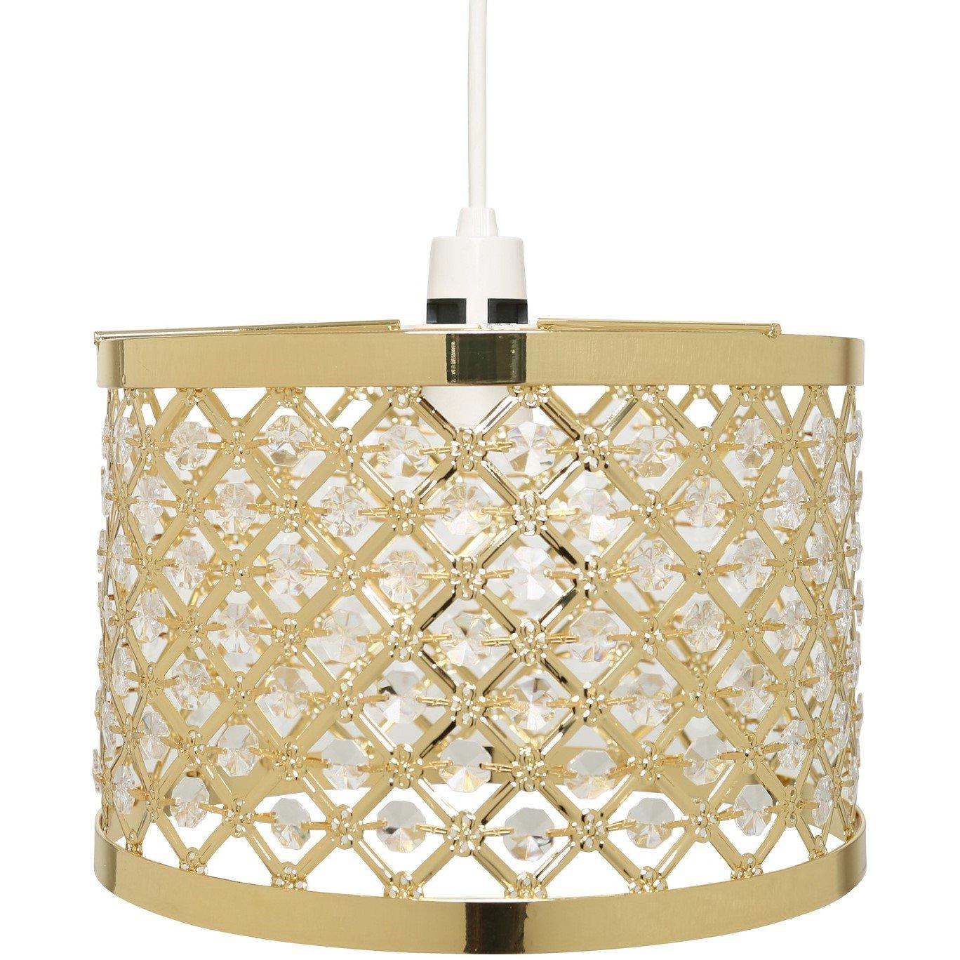 Gold - K Living - 26cm Gold Colour Metal and Acrylic Beads Pendant - 2