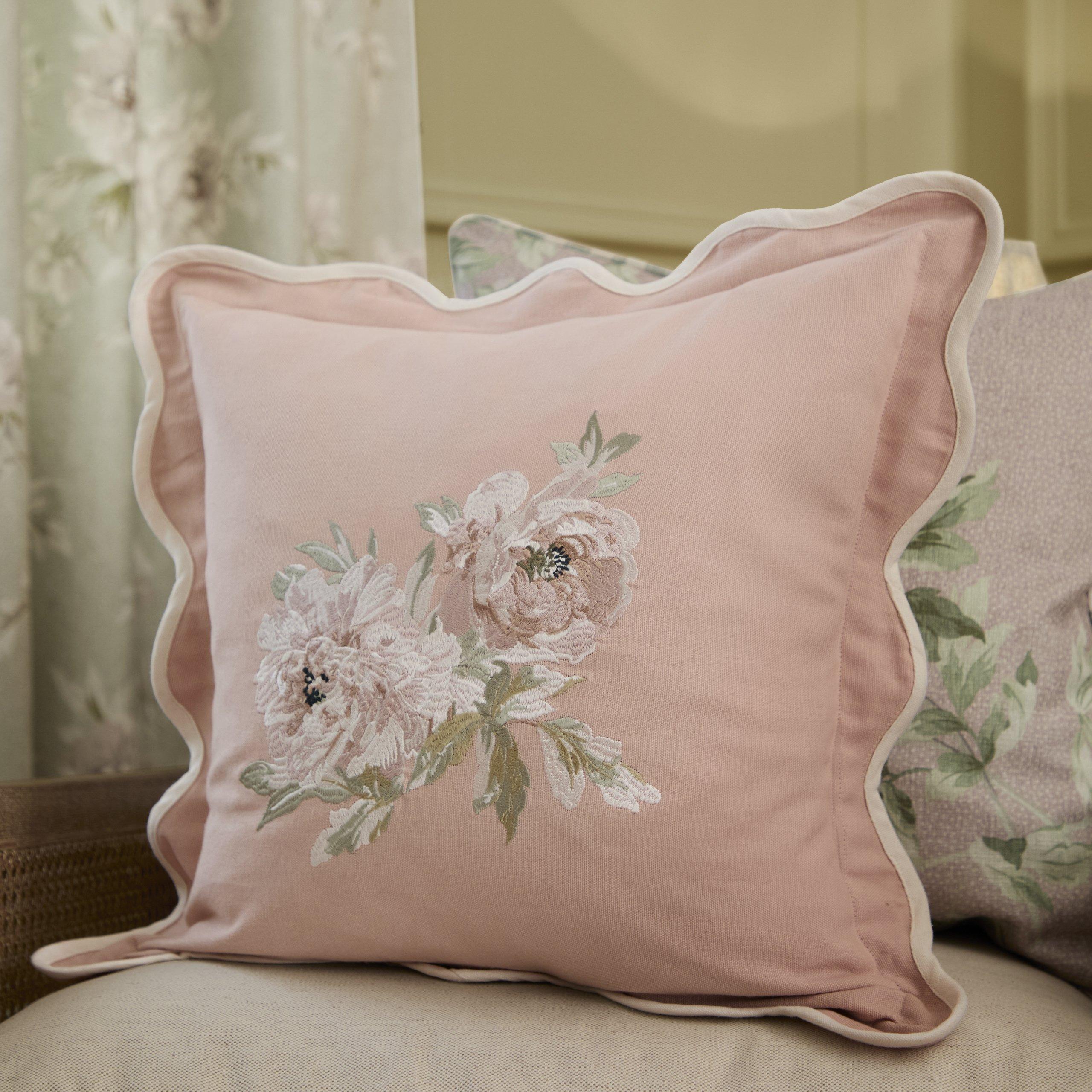 Rose - Sanderson - Adele Floral Embroidered Feather Filled Cushion - 2
