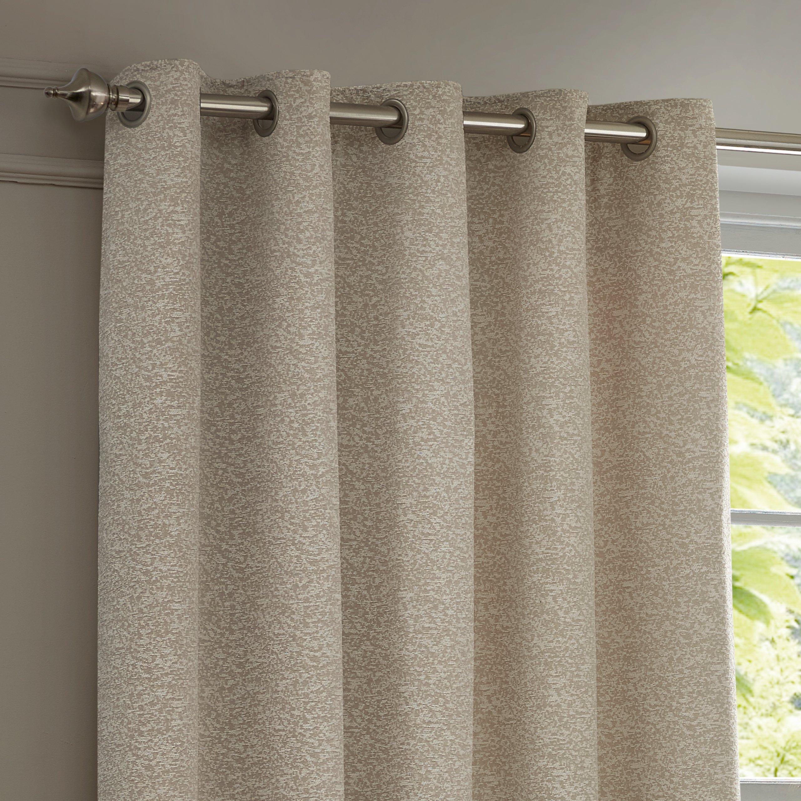 Ivory - Paoletti - Galaxy Fully Lined Chenille Eyelet Curtains - 3