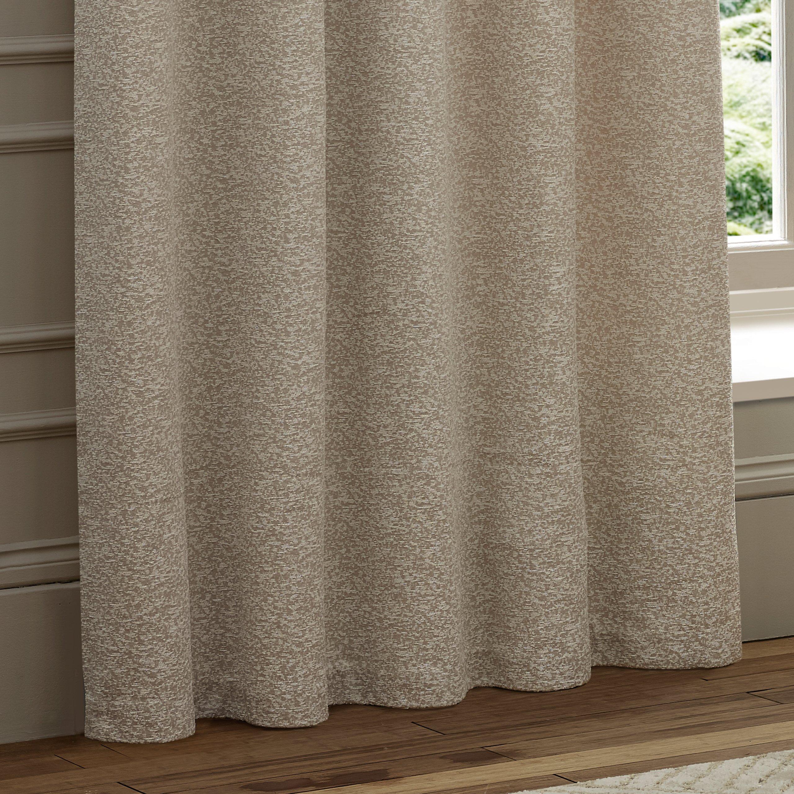 Ivory - Paoletti - Galaxy Fully Lined Chenille Eyelet Curtains - 4