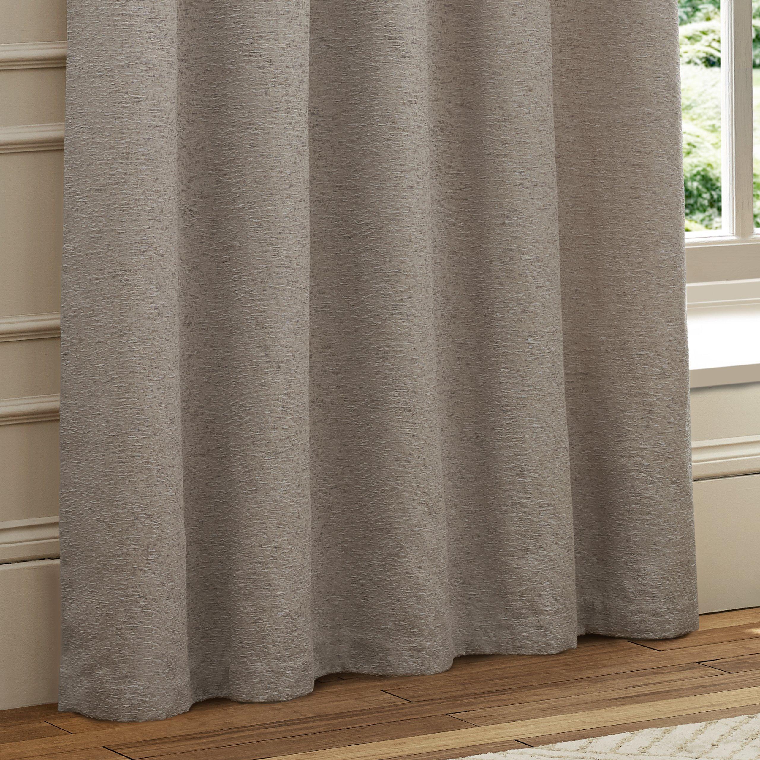 Silver - Paoletti - Galaxy Fully Lined Chenille Eyelet Curtains - 4