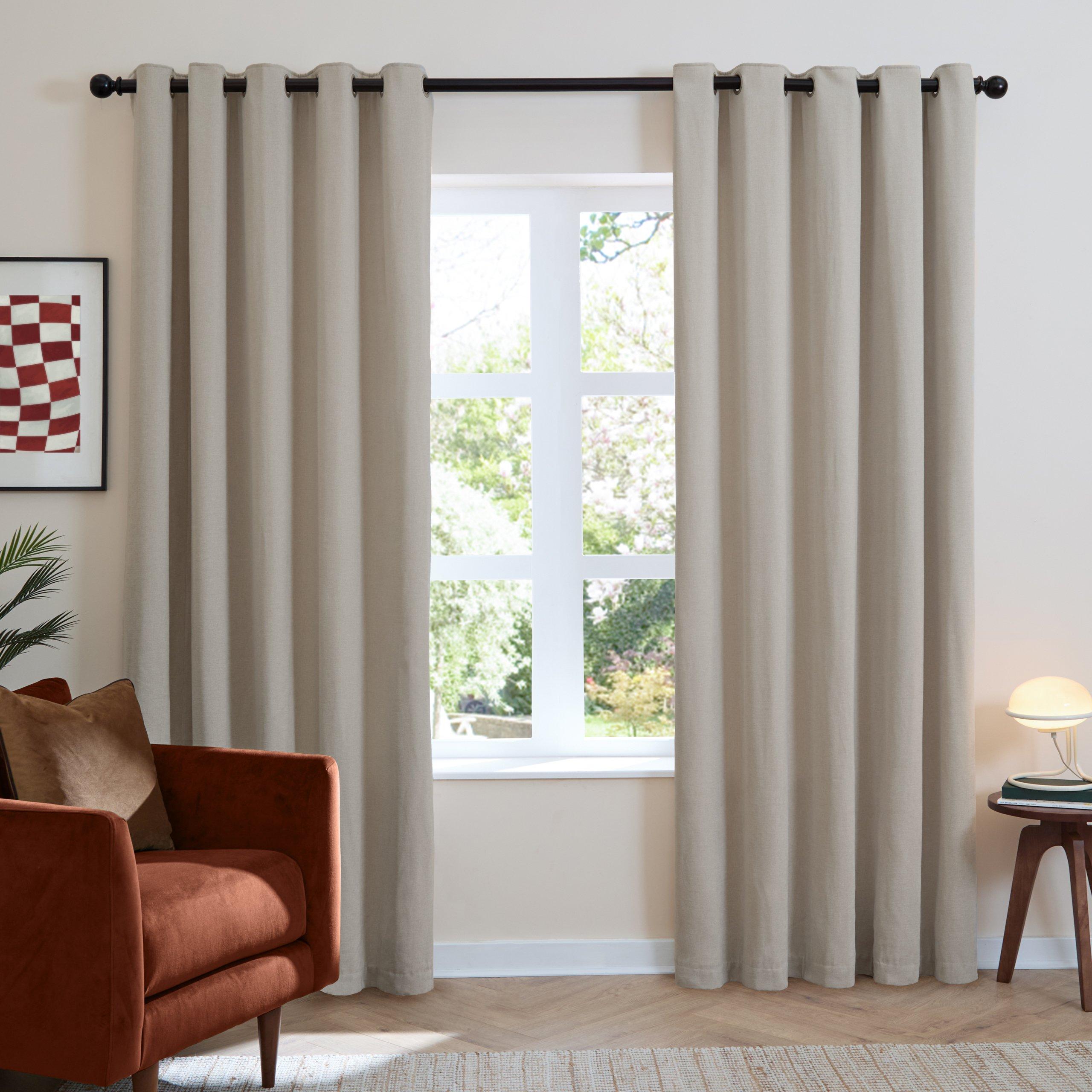 Soft Chenille Blackout Eyelet Curtains