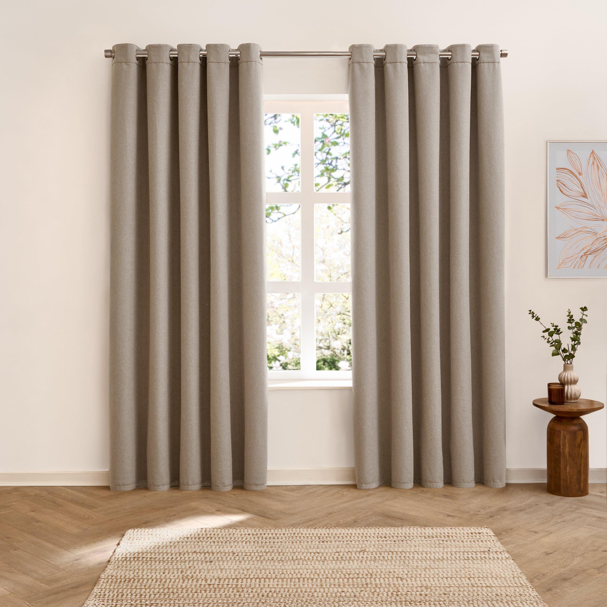 Cinnamon - Furn - Verso Reversible Suede-look Blackout Eyelet Curtai - 2