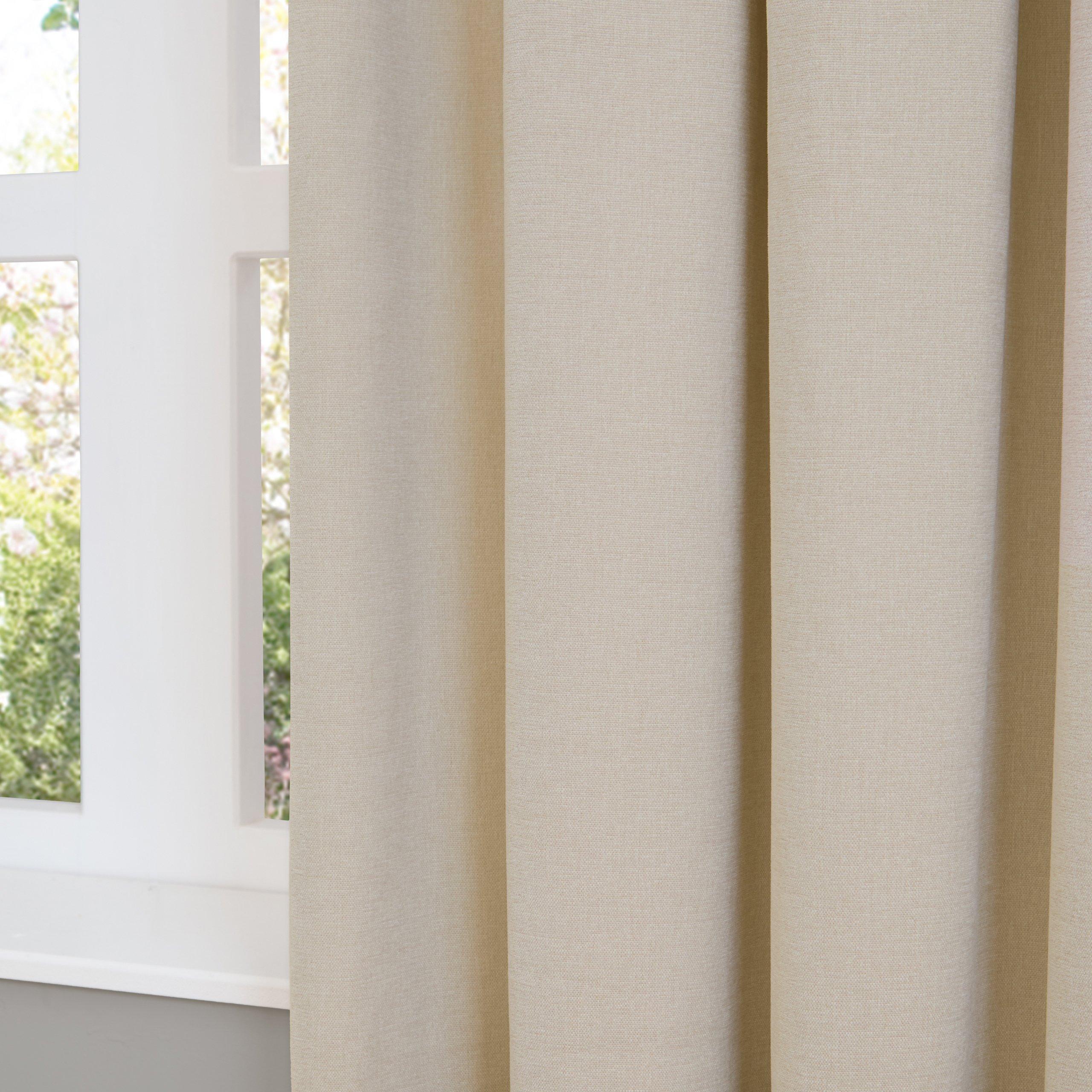 Ecru - Furn - Soft Chenille Blackout Eyelet Curtains - 5