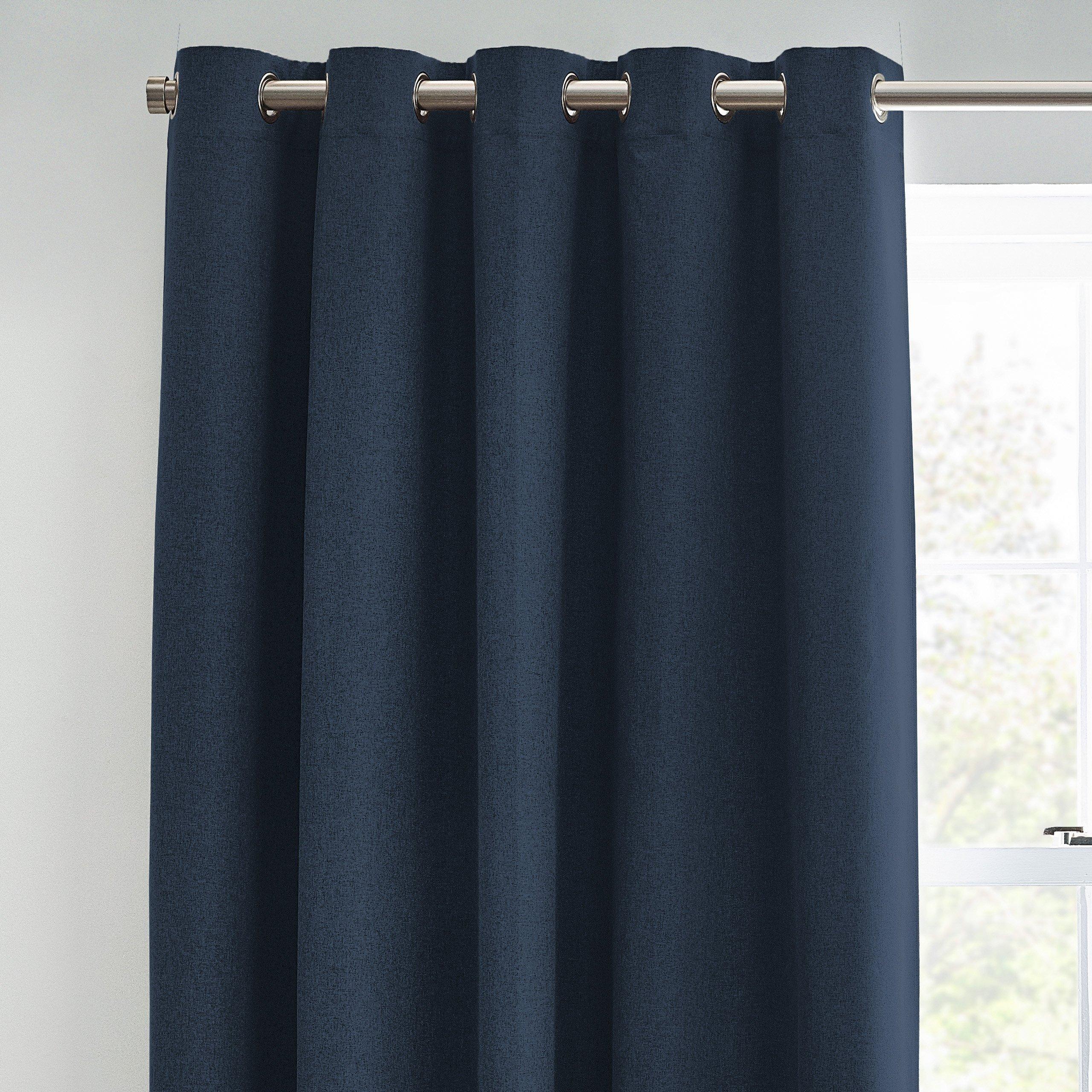 Midnight - Furn - Dawn Textured Blackout Eyelet Curtains - 4