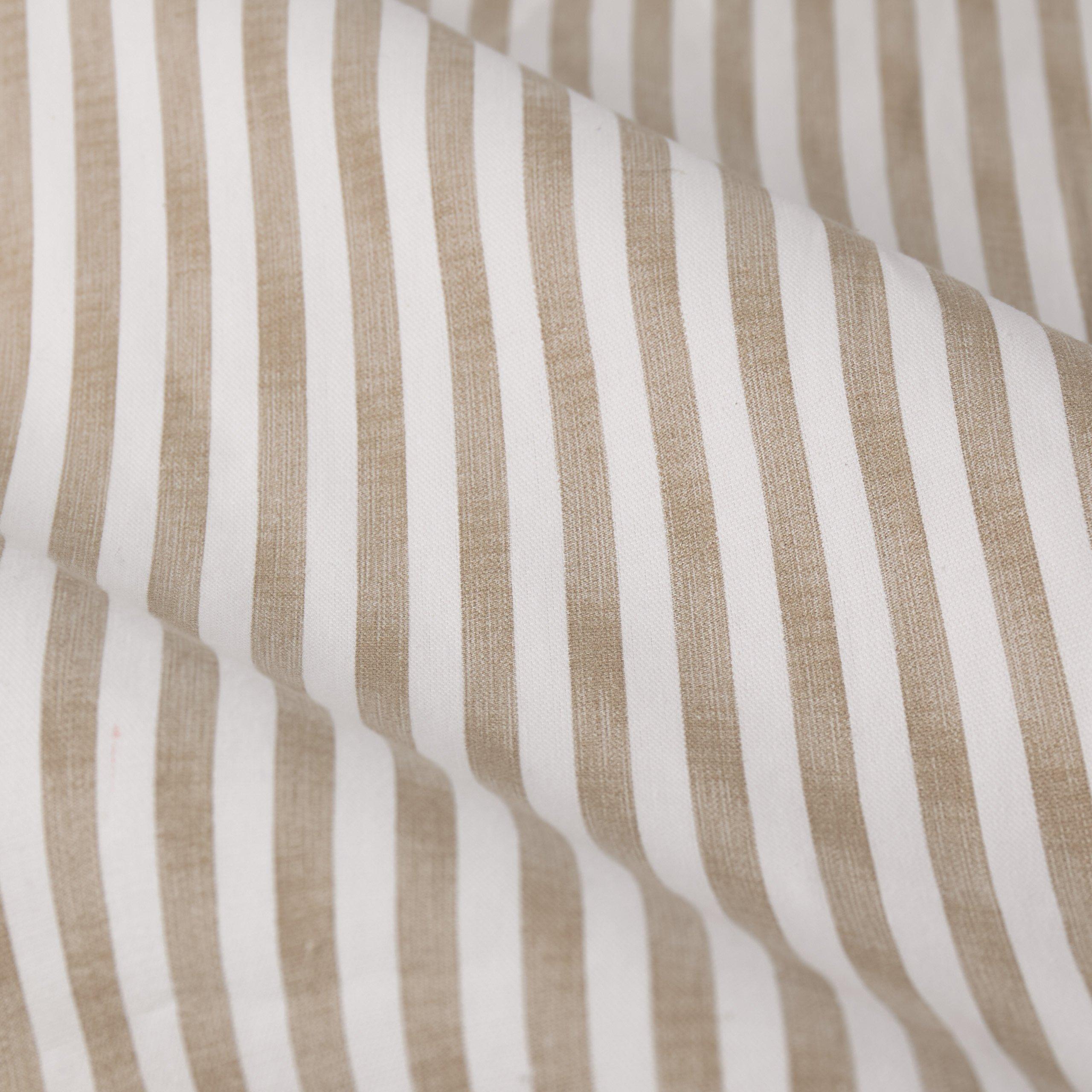 Natural - Yard - Hebden Striped 100% Cotton Lined Eyelet Curtains - 6