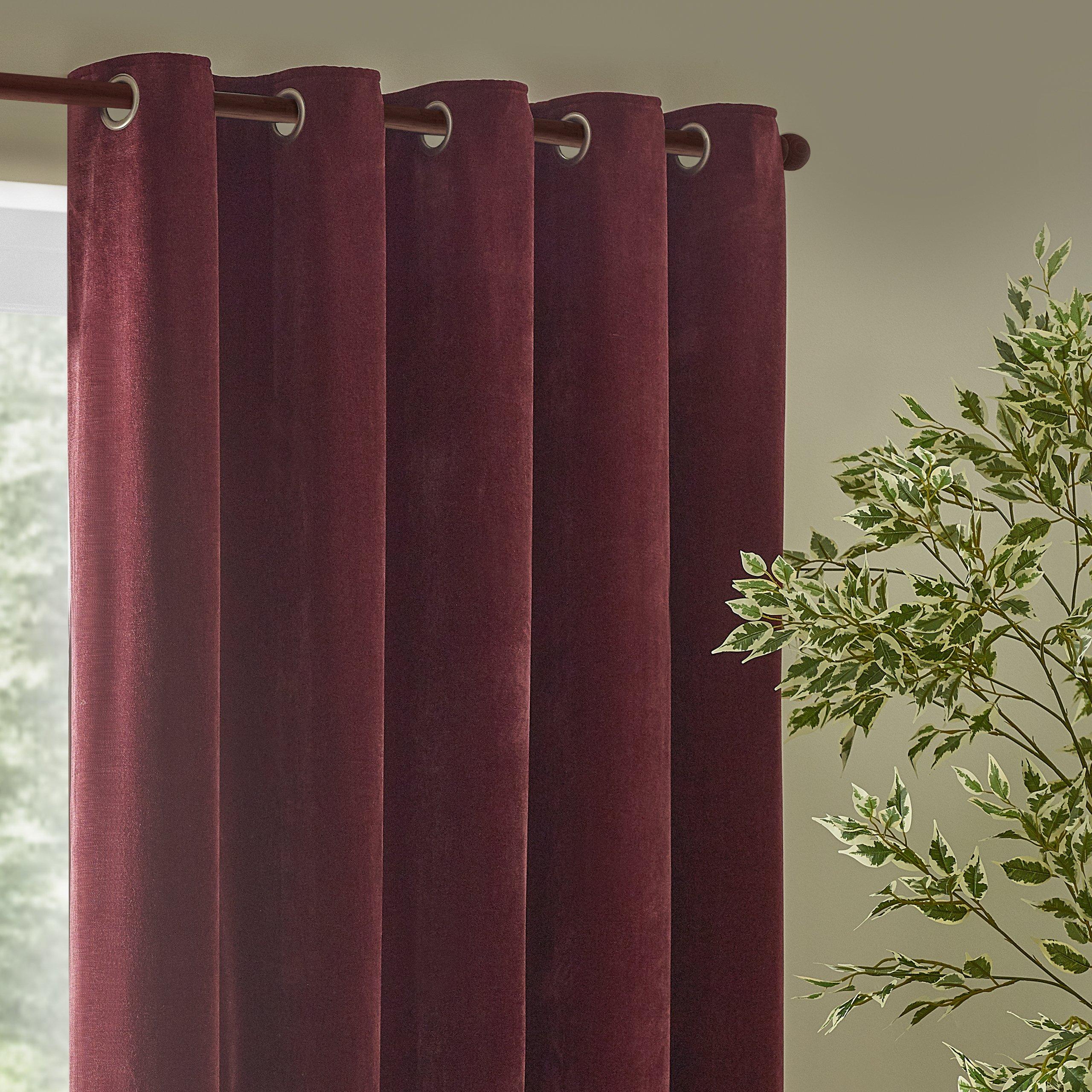 Beetroot - Yard - Heavy Chenille Fully Lined Eyelet Curtains - 3