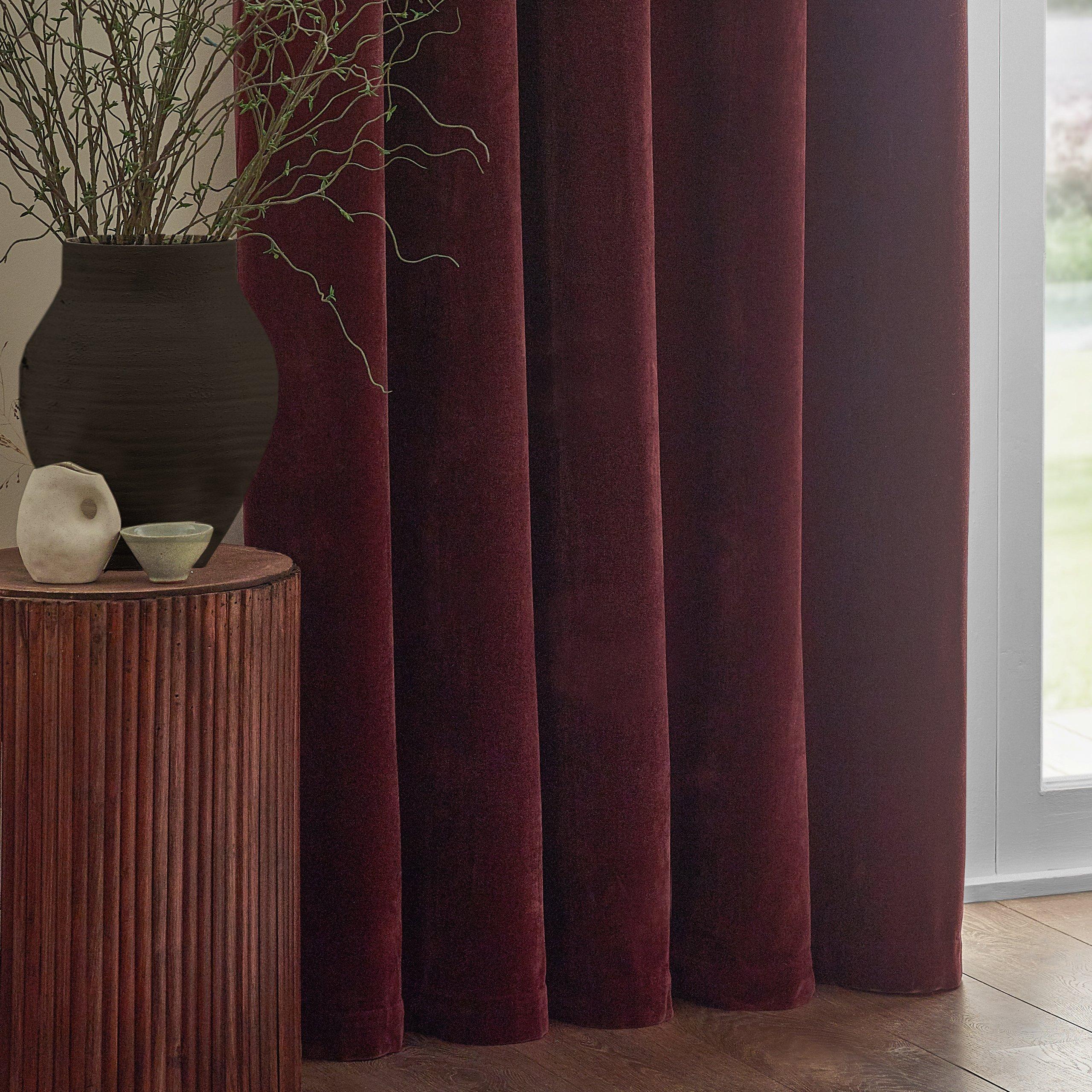 Beetroot - Yard - Heavy Chenille Fully Lined Eyelet Curtains - 4