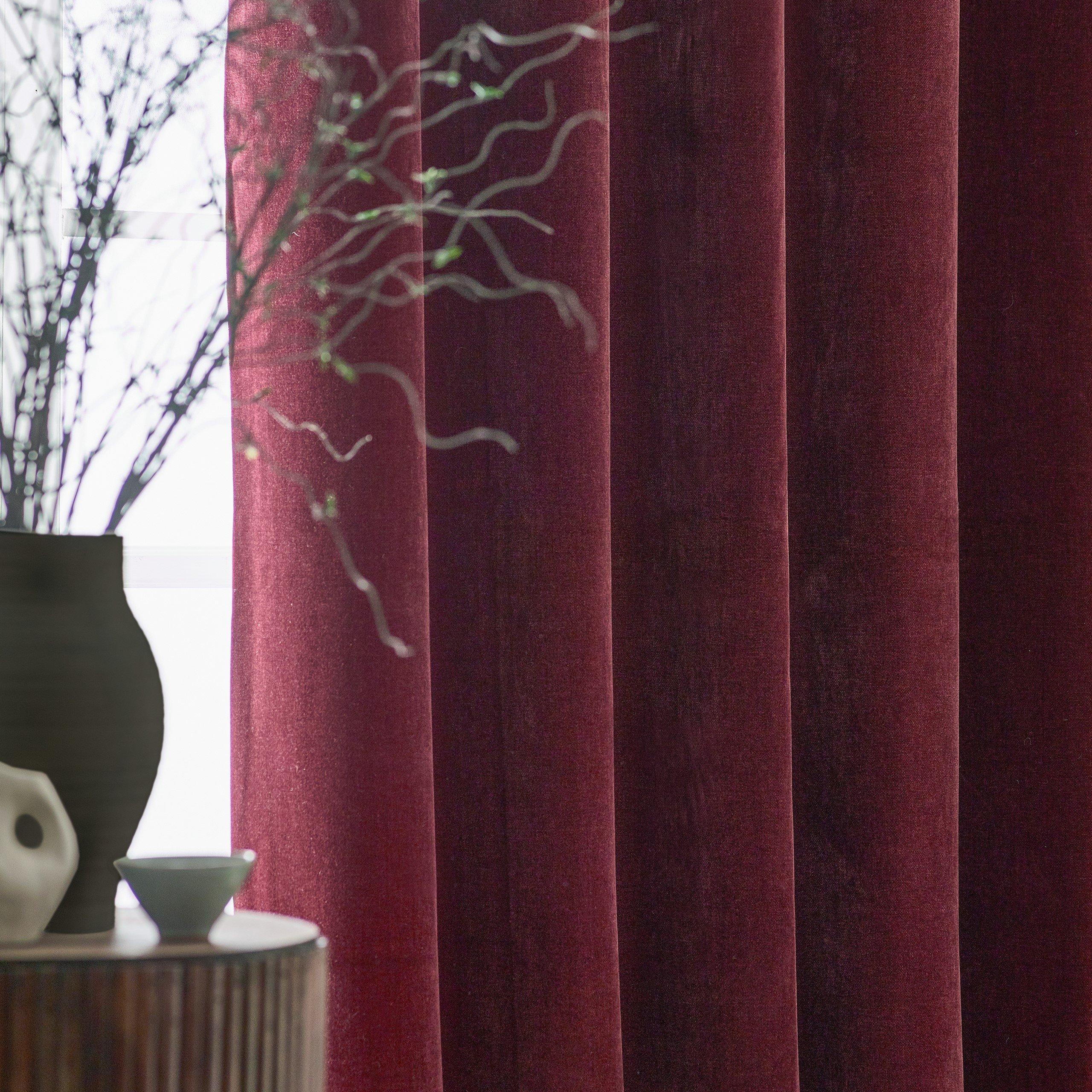 Beetroot - Yard - Heavy Chenille Fully Lined Eyelet Curtains - 5