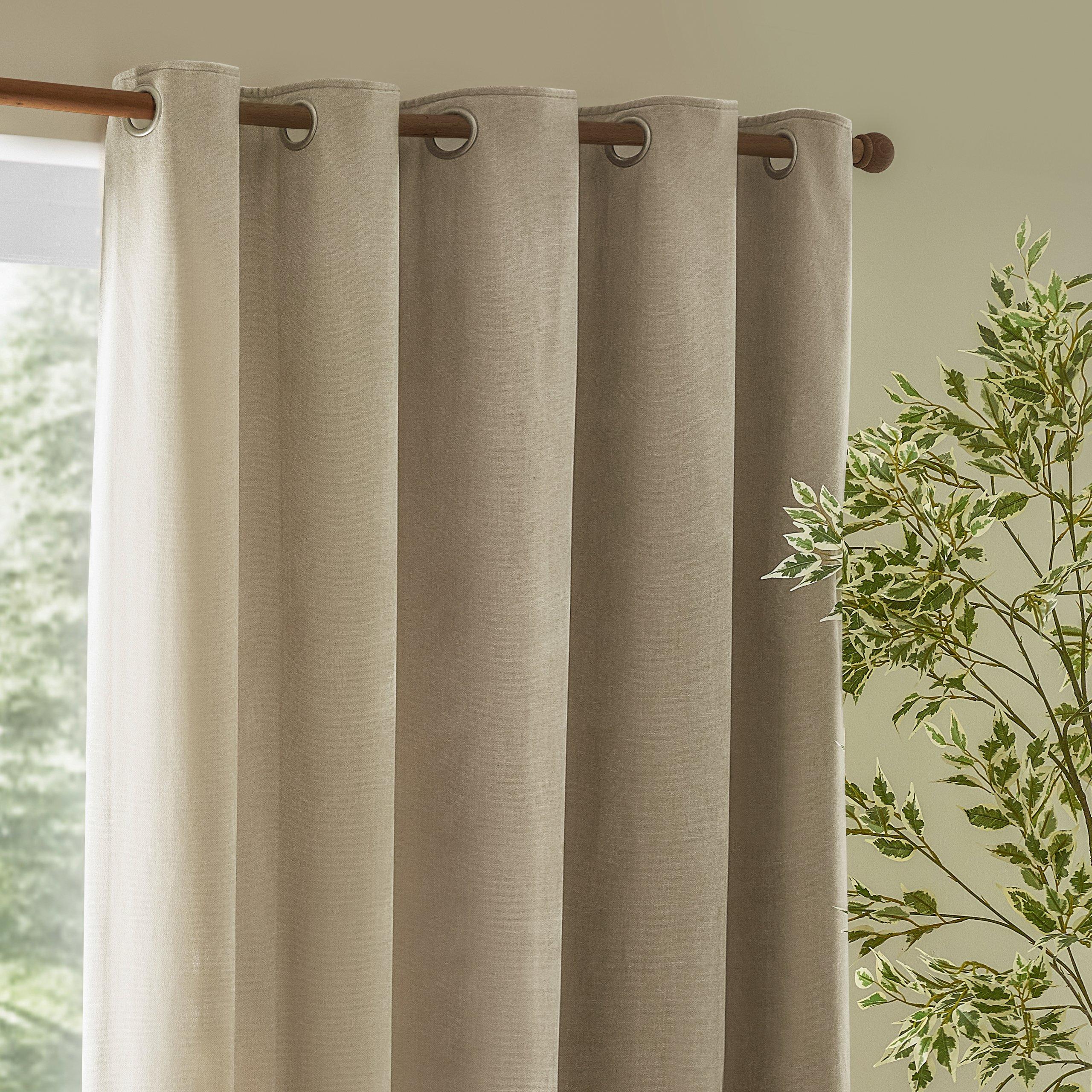 Linen - Yard - Heavy Chenille Fully Lined Eyelet Curtains - 3