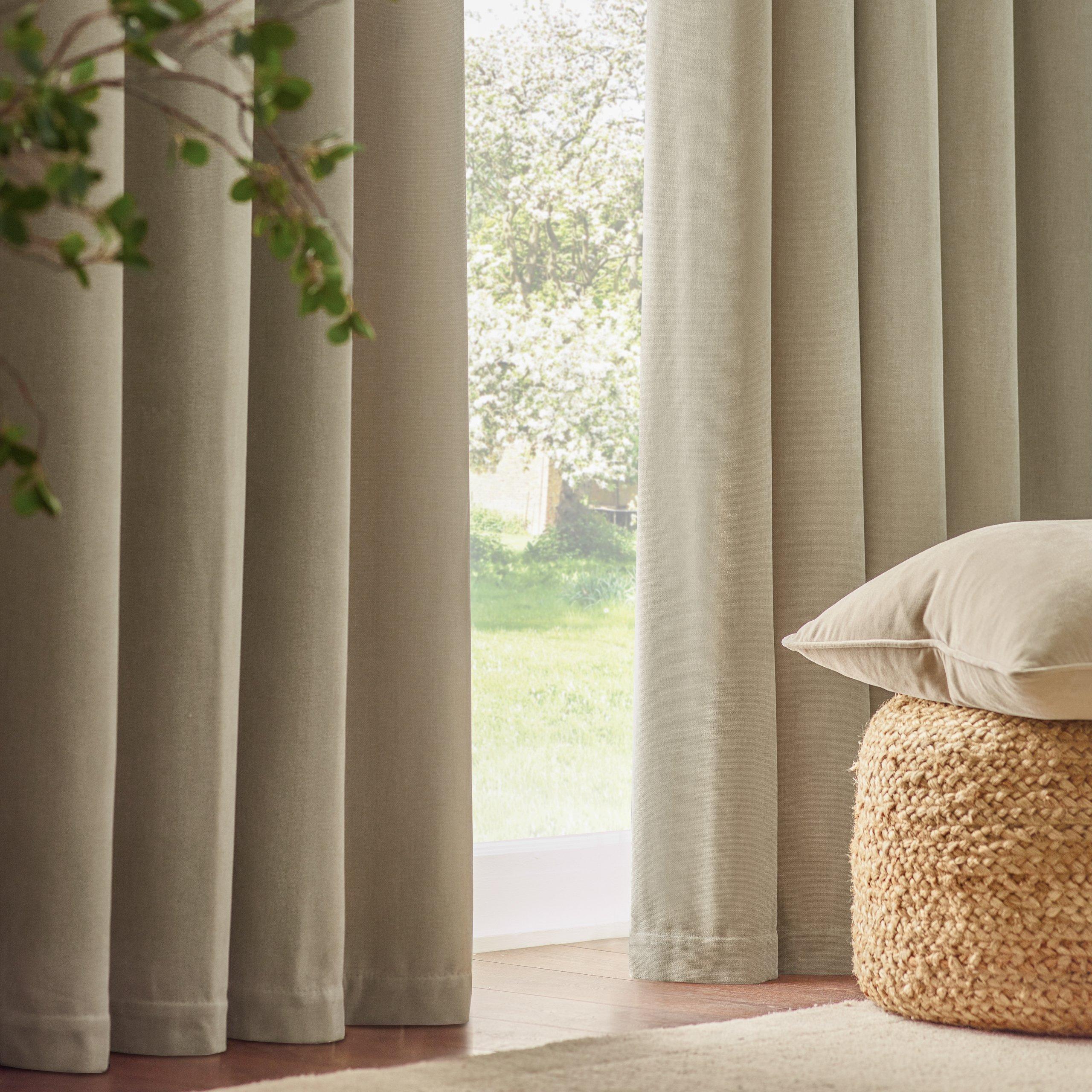 Linen - Yard - Heavy Chenille Fully Lined Eyelet Curtains - 4