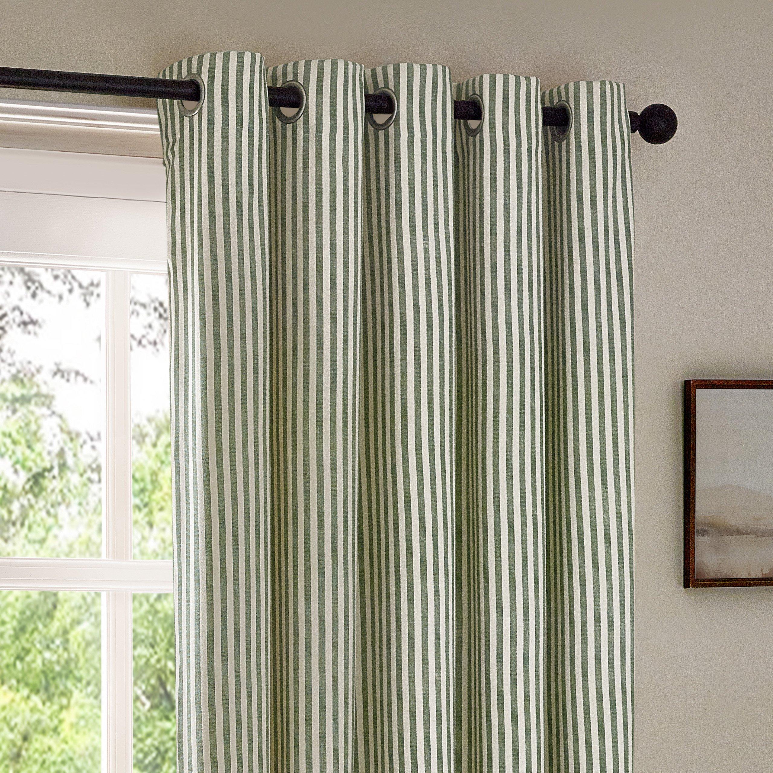 Forest - Yard - Hebden Striped 100% Cotton Lined Eyelet Curtains - 5